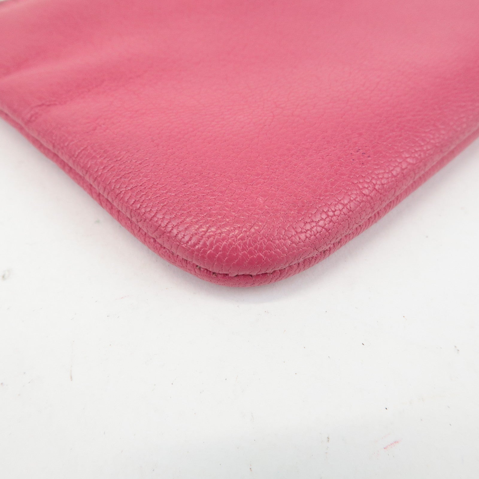 CHANEL COCO Mark Caviarskin Pouch Cosmetic Pouch Pink Used