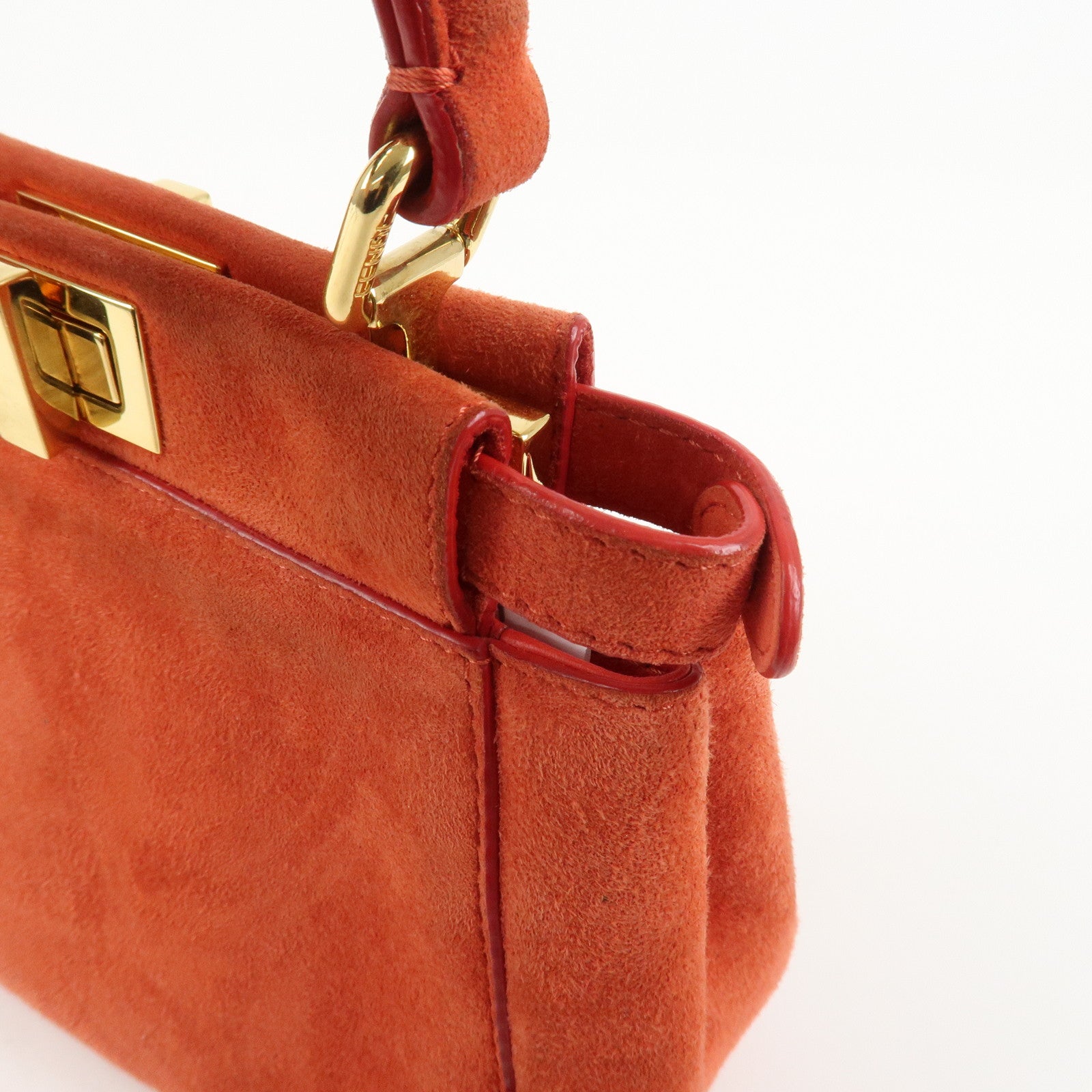 FENDI Peekaboo XS Suede 2Way Hand Bag Shoulder Crossbody Bag 8BN309