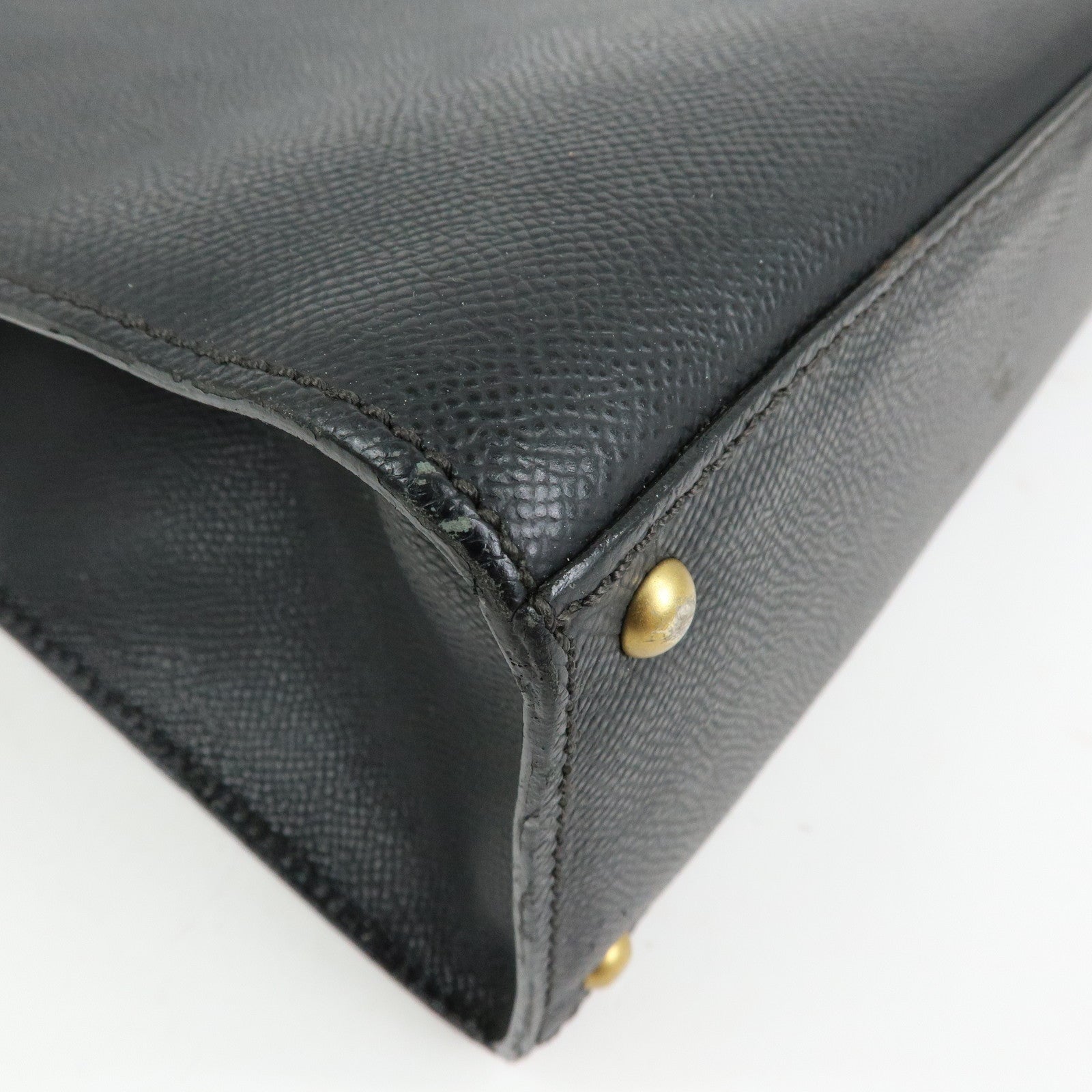 CHANEL Logo Calf Leather Tote Bag Shoulder Bag Hand Bag Black