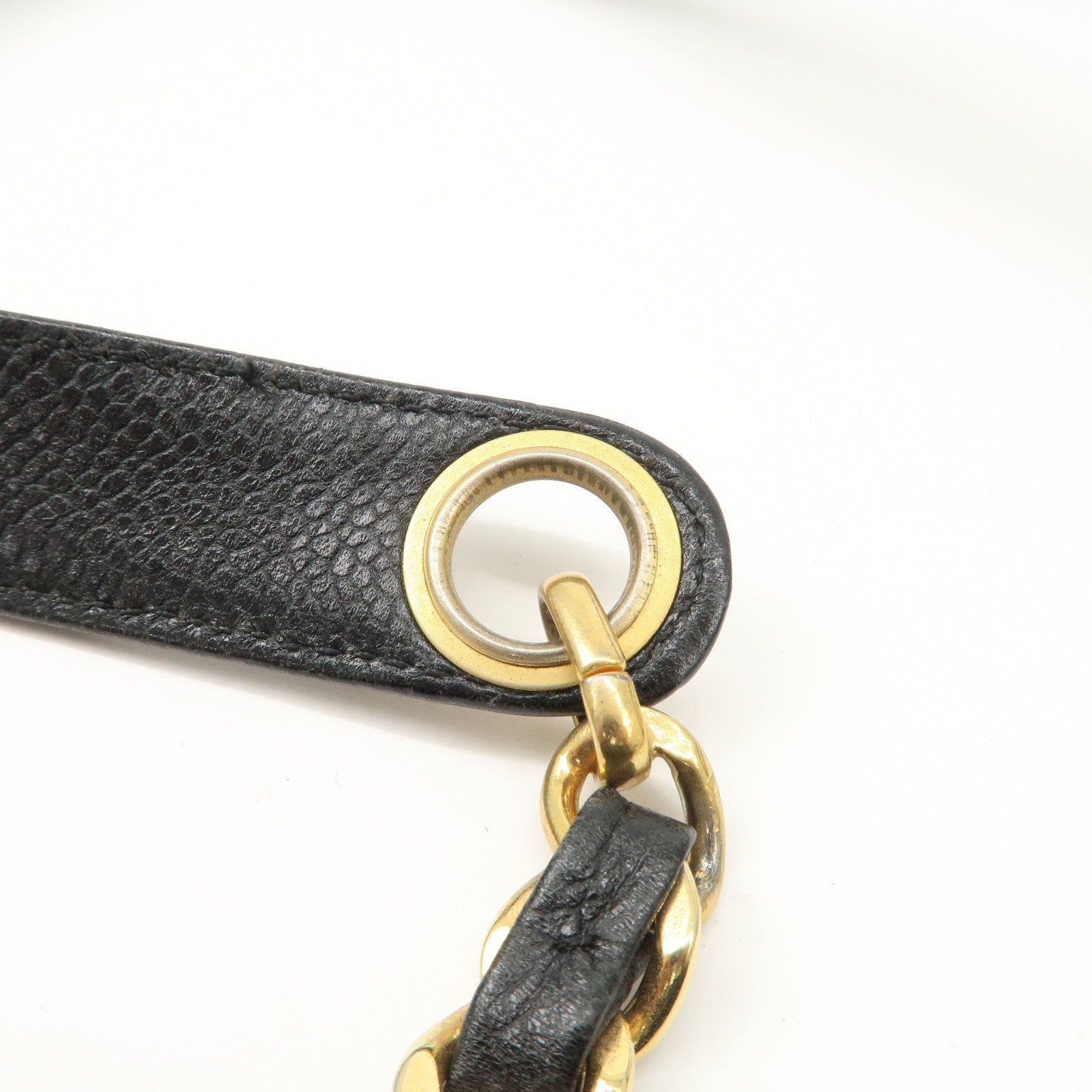 CHANEL Triple COCO Mark Caviarskin Shoulder Bag Black Gold HDW Used