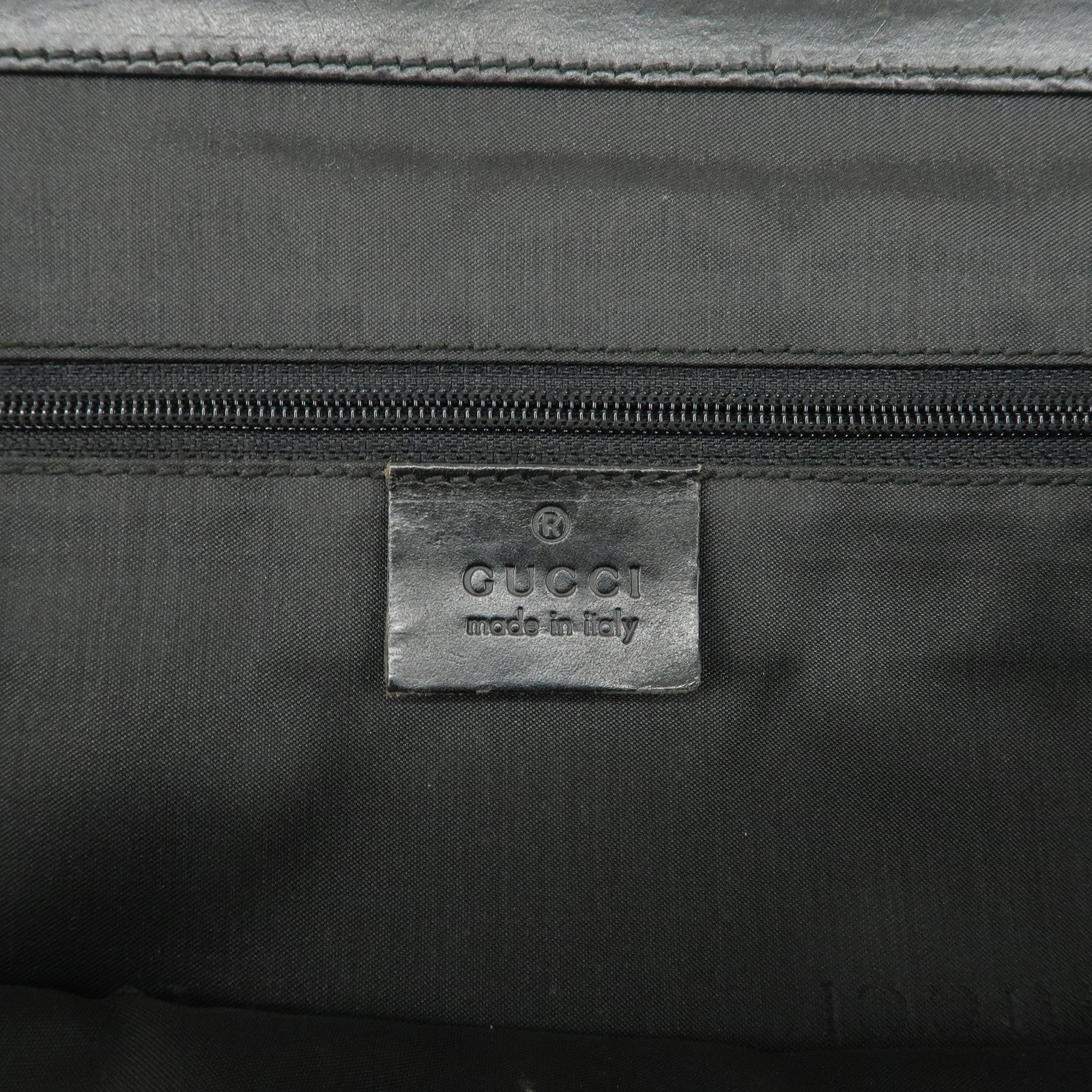 GUCCI Jackie Canvas Leather Tote Bag Shoulder Bag Black 002.1073 Used