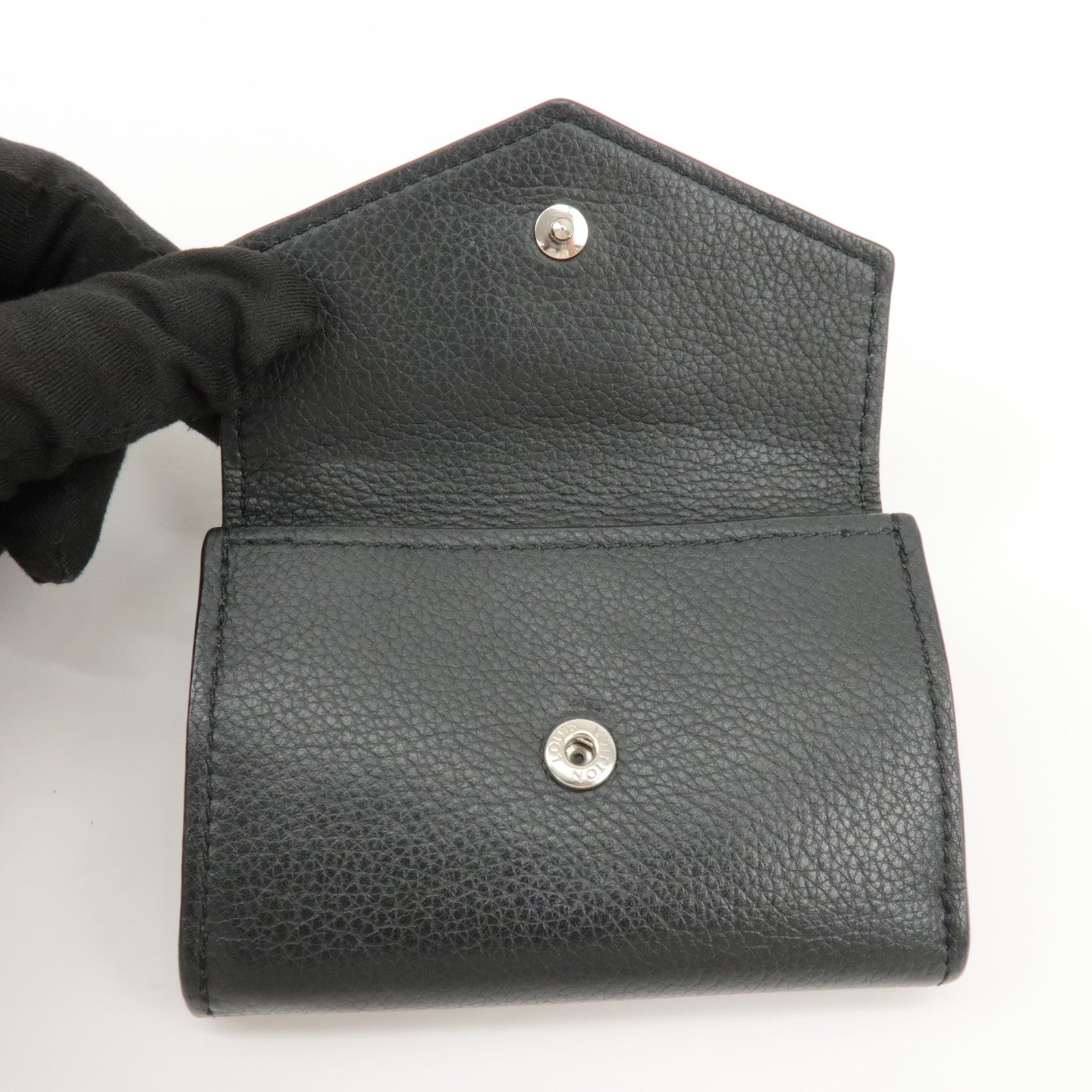 Louis Vuitton Leather Portefeuille Lock Mini Compact Wallet M63921 Used