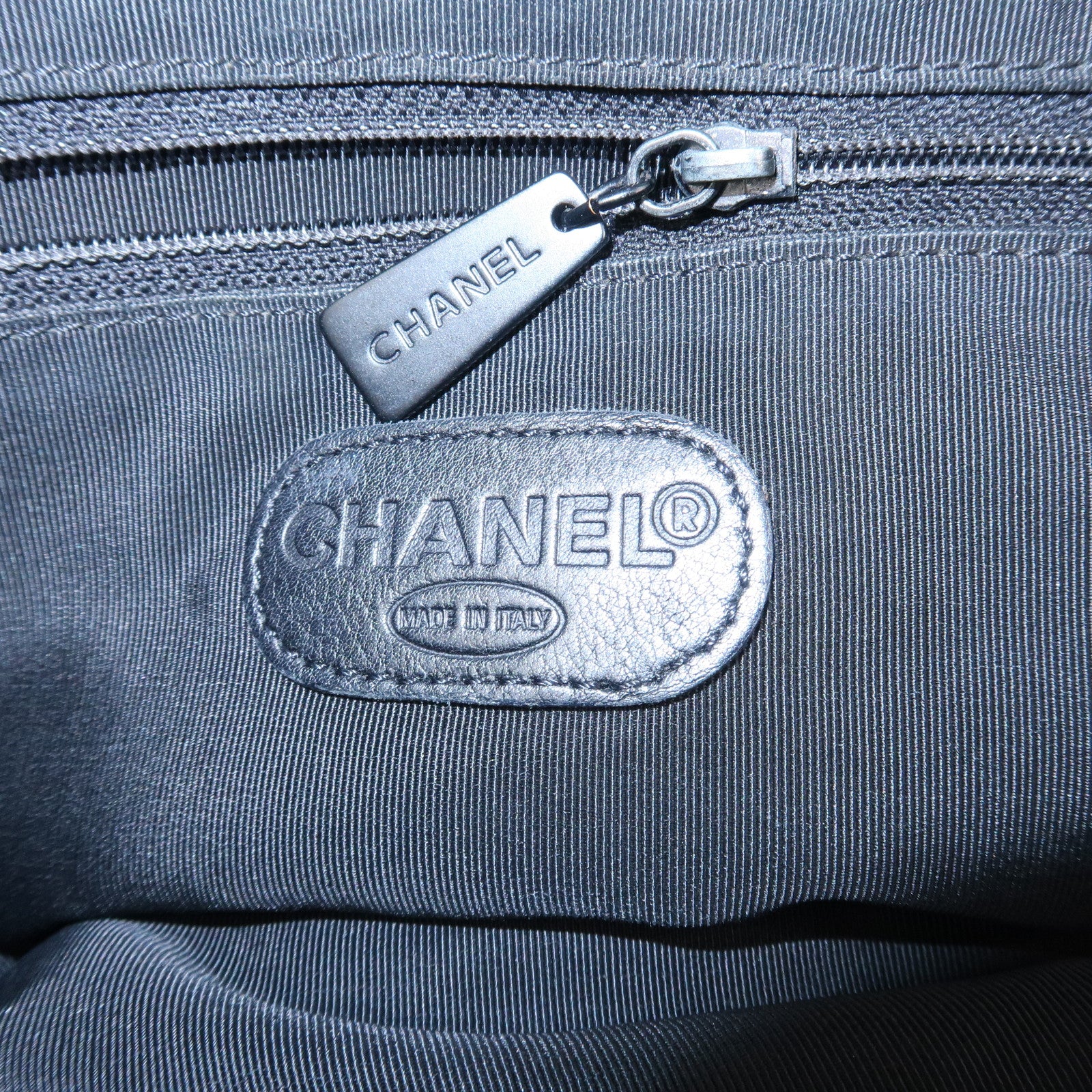 CHANEL COCO Mark Leather Tote Bag Shoulder Bag Black