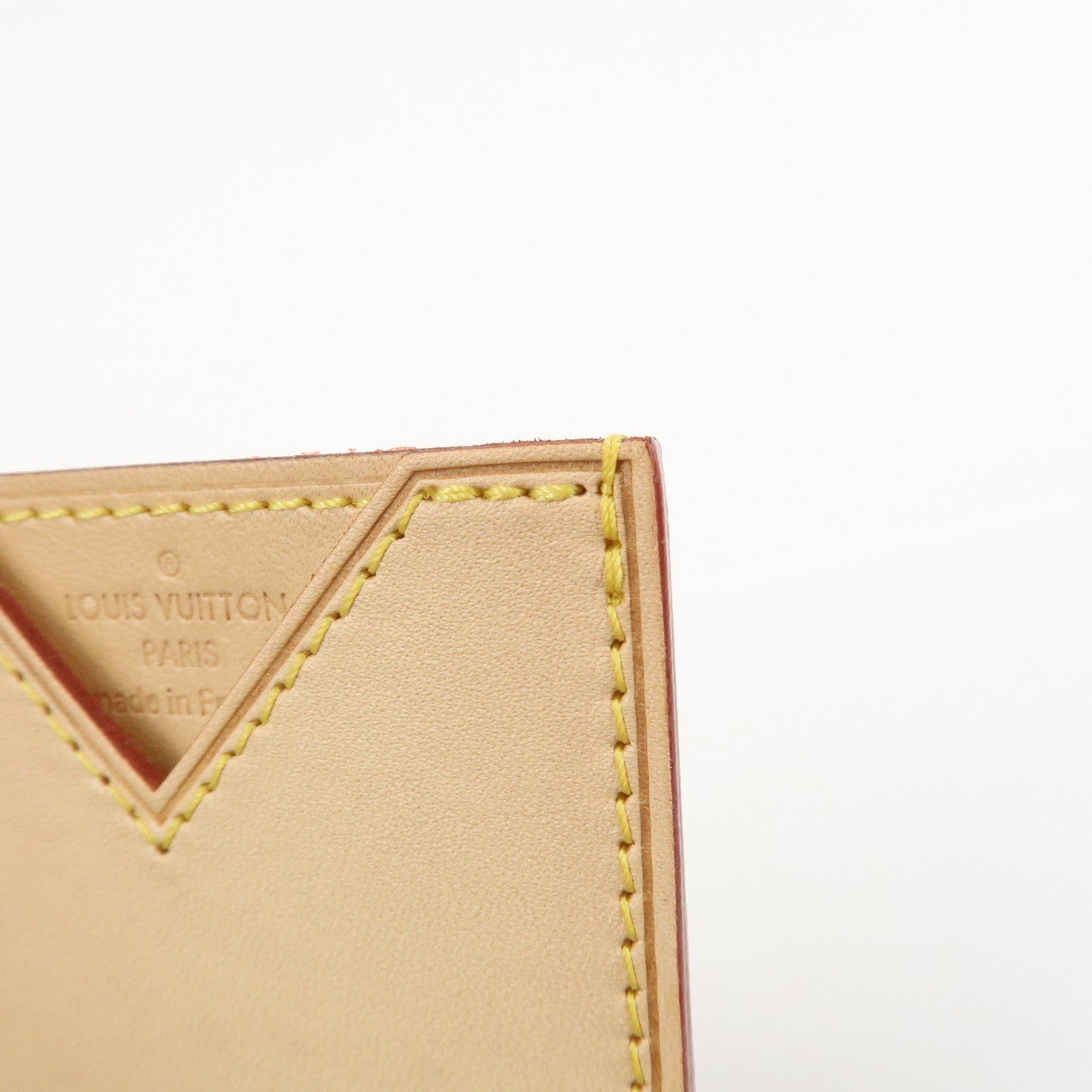 Louis Vuitton Porte-Carte Trunk Leather Card Case Beige M62363