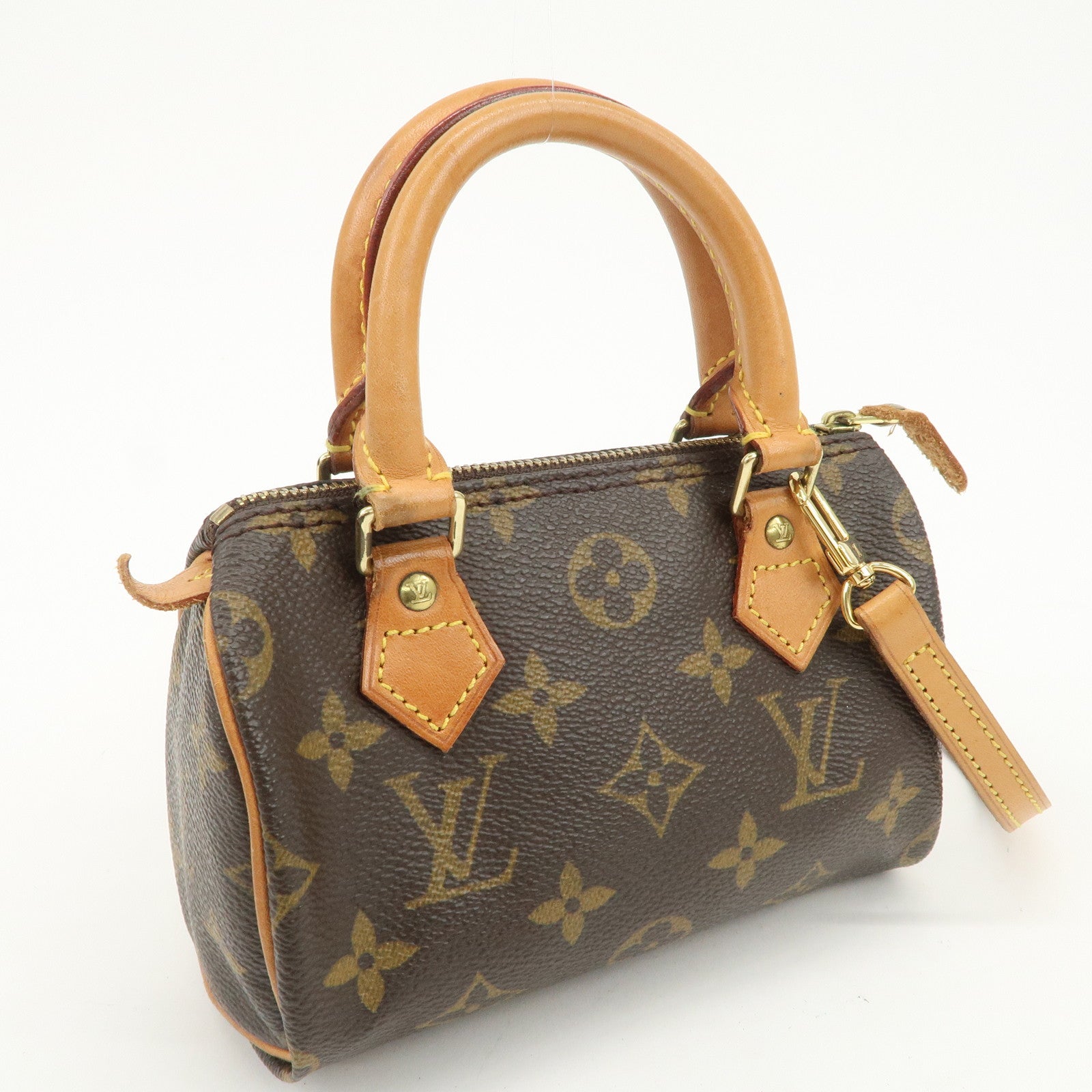 Louis Vuitton Monogram Mini Speedy Hand Bag & Strap Brown M41534