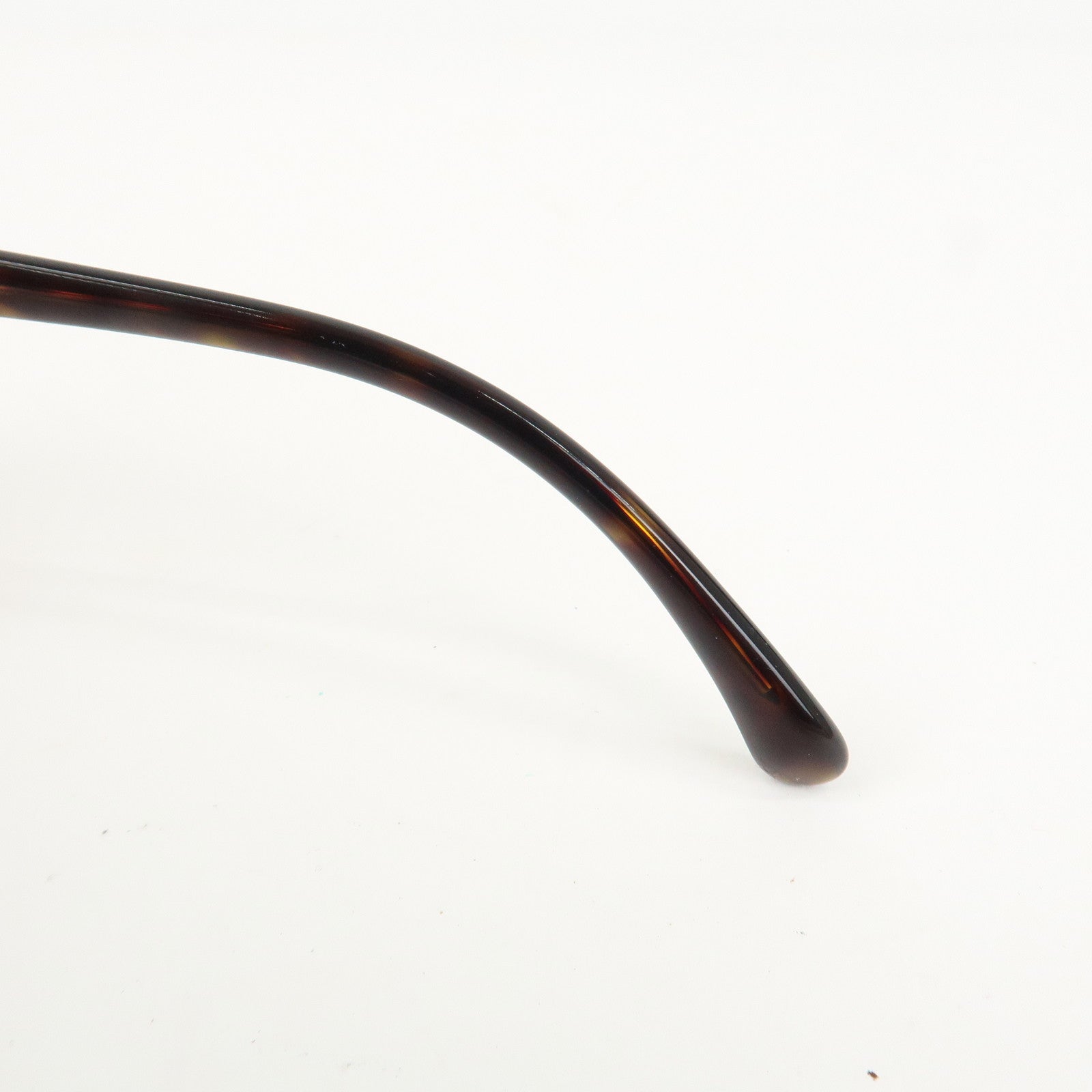 CHANEL Plastic Coco Mark Sunglasses Brown Ribbon Used