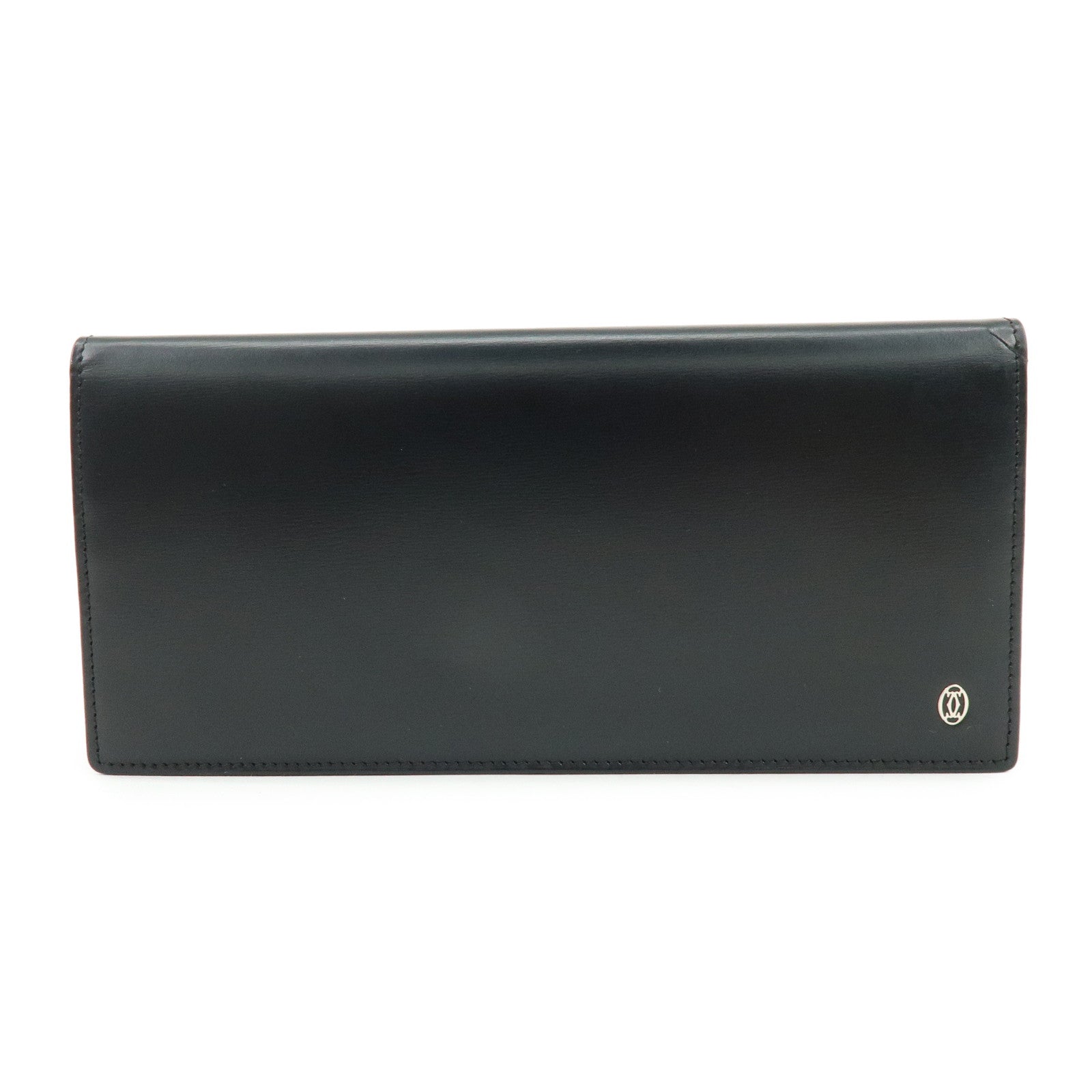 Cartier Pasha Leather Bi-fold Long Wallet Continental Wallet Black