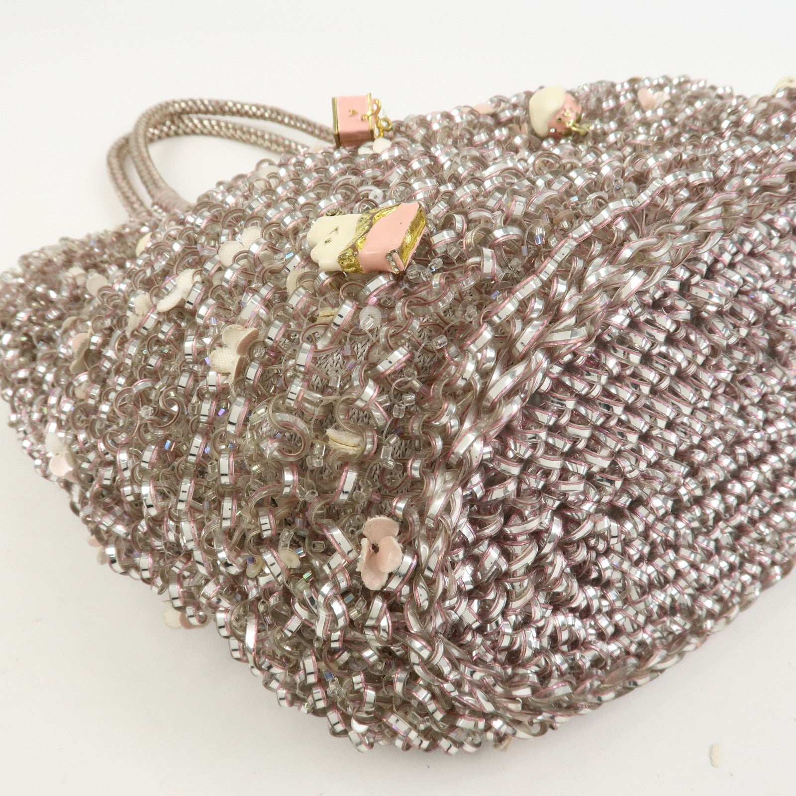 ANTEPRIMA Wire Bag PVC Leather Hand Bag Sweets Motif Clear Pink