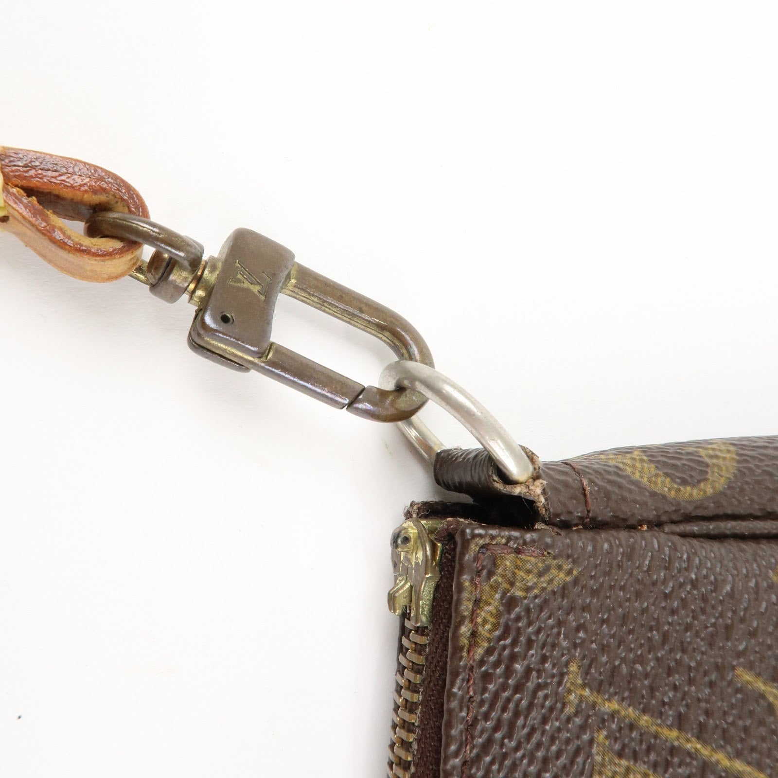 Louis Vuitton Monogram Pochette Accessoires Hand Bag Brown M51980 Used