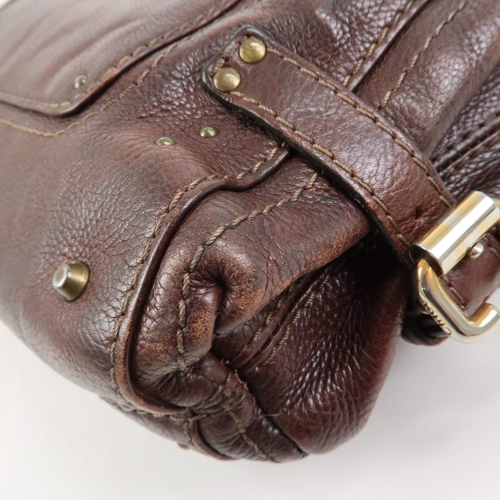 Chloe Paddington Leather Shoulder Crossbody Bag Brown