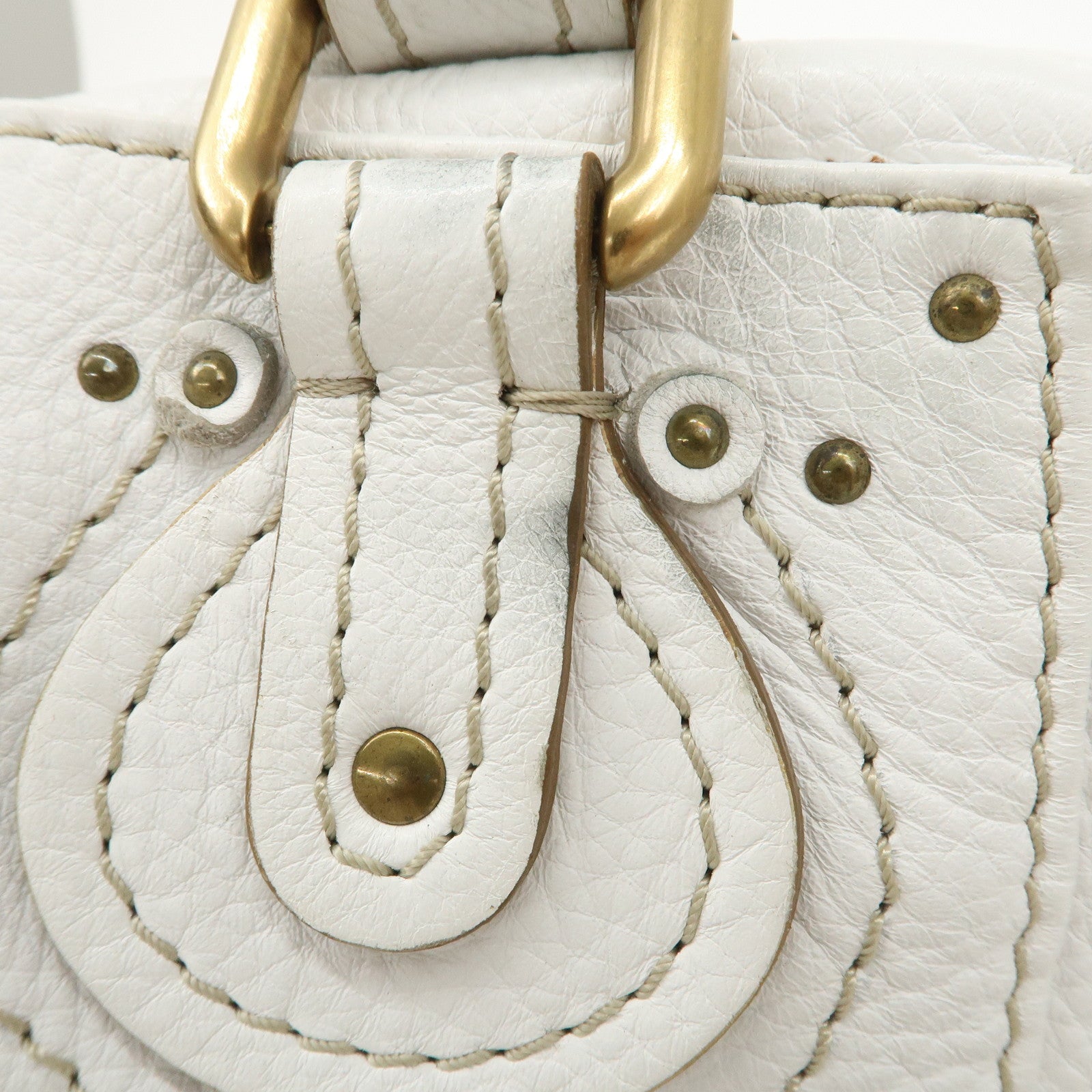 Chloe Padington Leather Hand Bag Shoulder Bag White Used