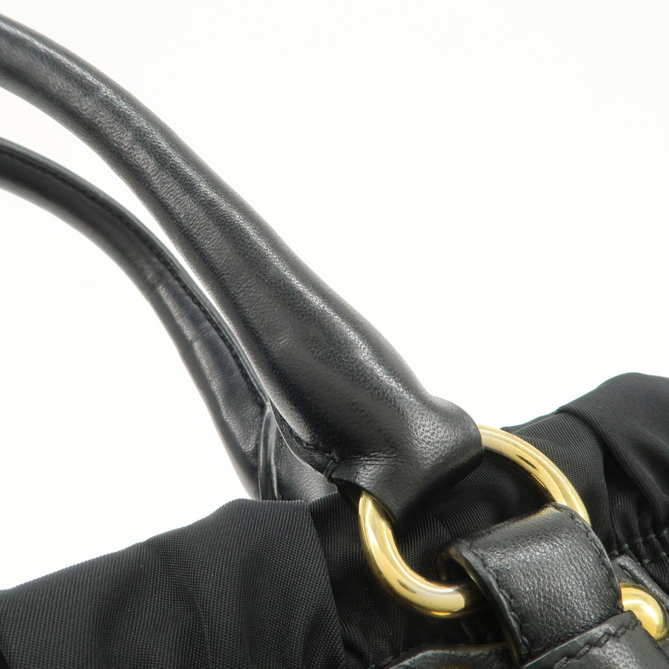 PRADA Nylon Leather 2Way Hand Bag Shoulder Bag Black BN1336