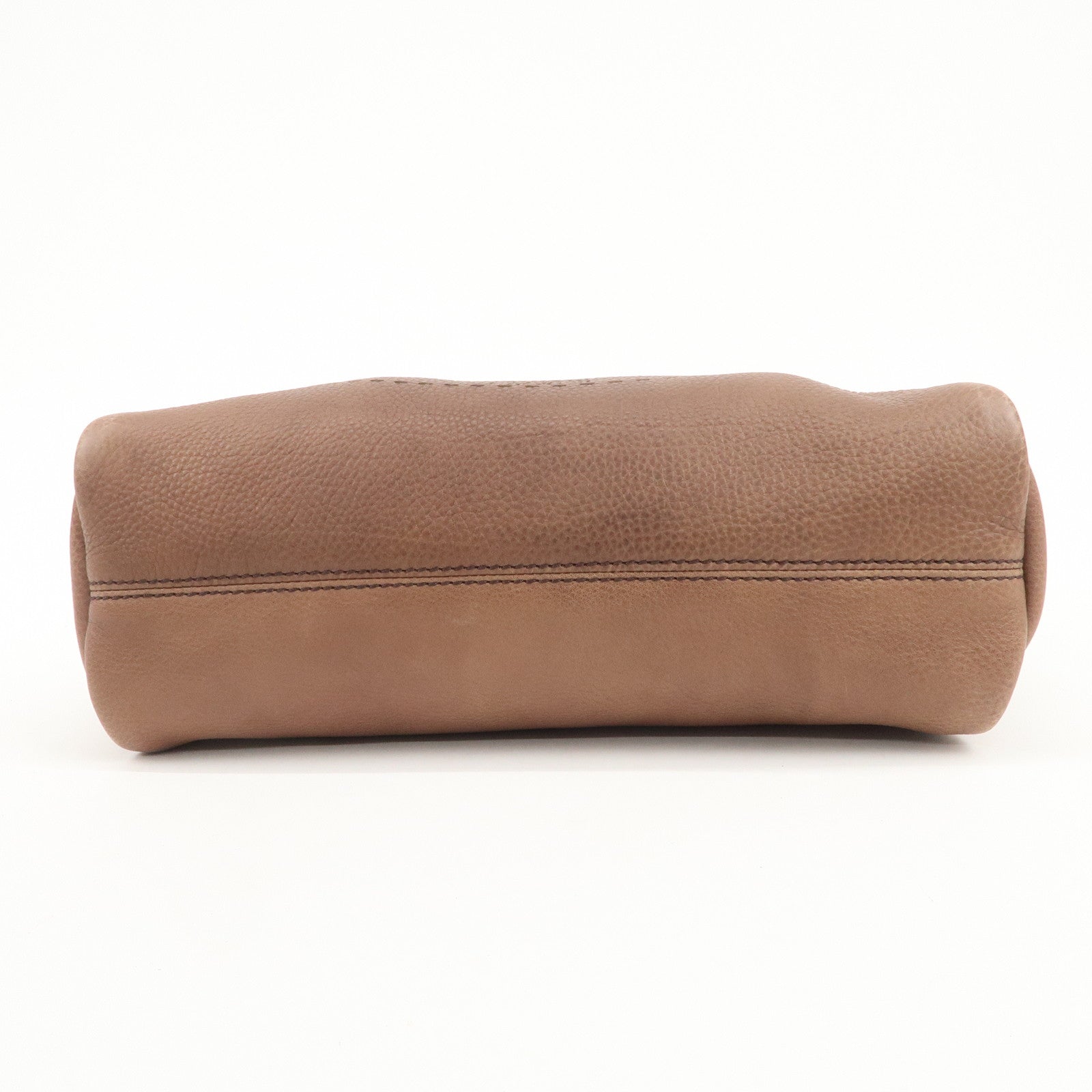 FENDI Selleria Leather Canvas Hand Bag Shoulder Bag Brown 8BL093