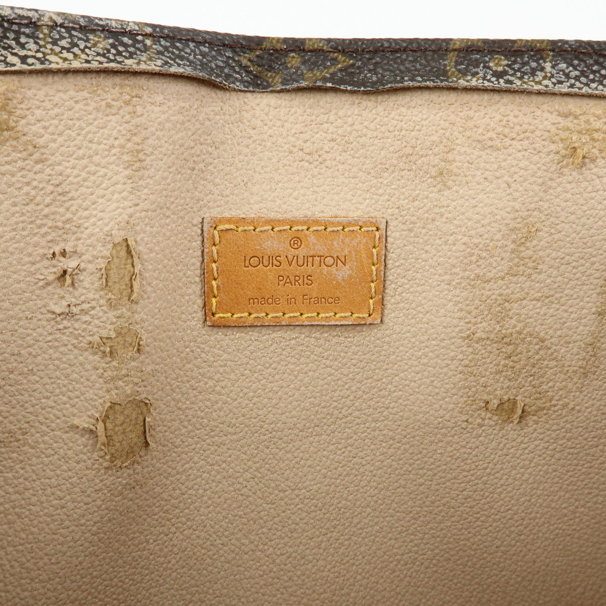 Louis Vuitton Monogram Sac Plat Tote Bag Hand Bag Brown M51140