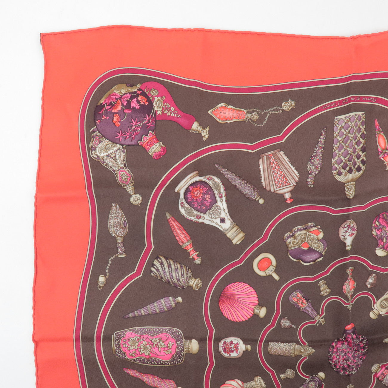 HERMES Carre 70 Silk 100% Set of 2 Scarves Red Pink