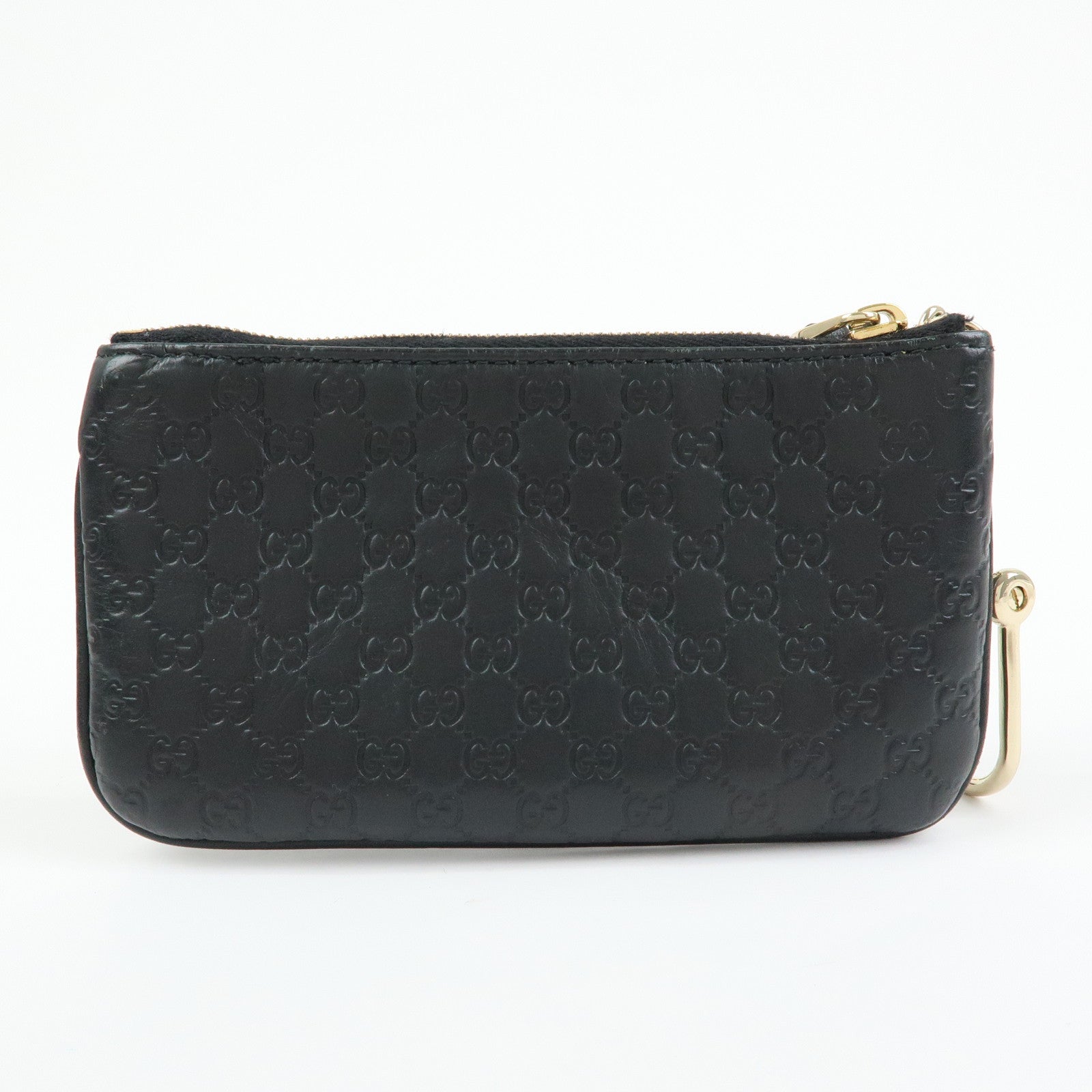 GUCCI Micro Guccissima Leather Coin Case Key Case Black 544248