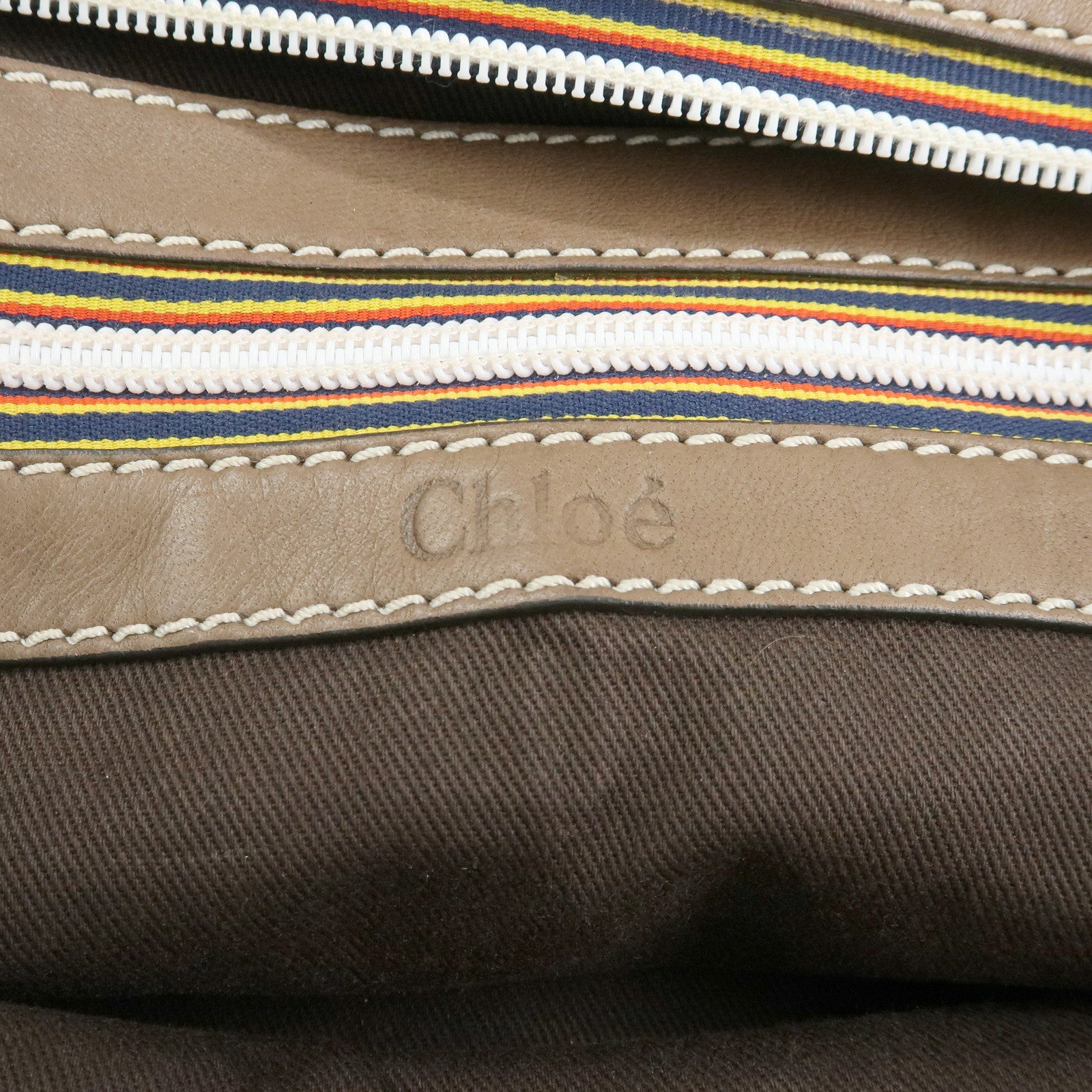 Chloe Patsy Leather Boston Bag Shoulder Bag Hand Bag Brown