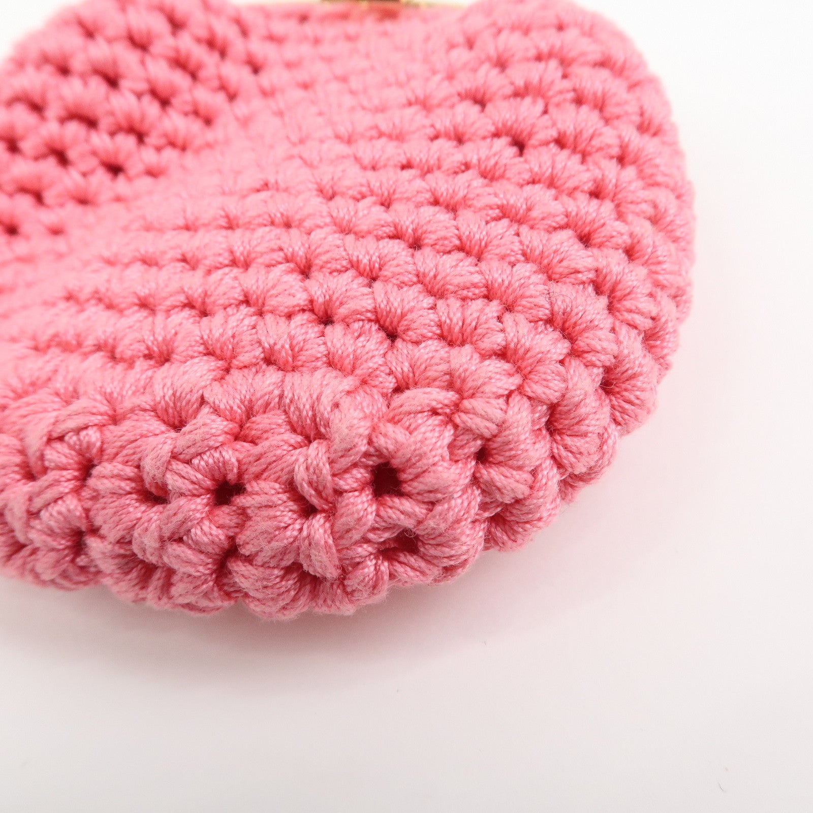 FENDI Small Cotton Knit Pouch Coin Case Pink 8M0454