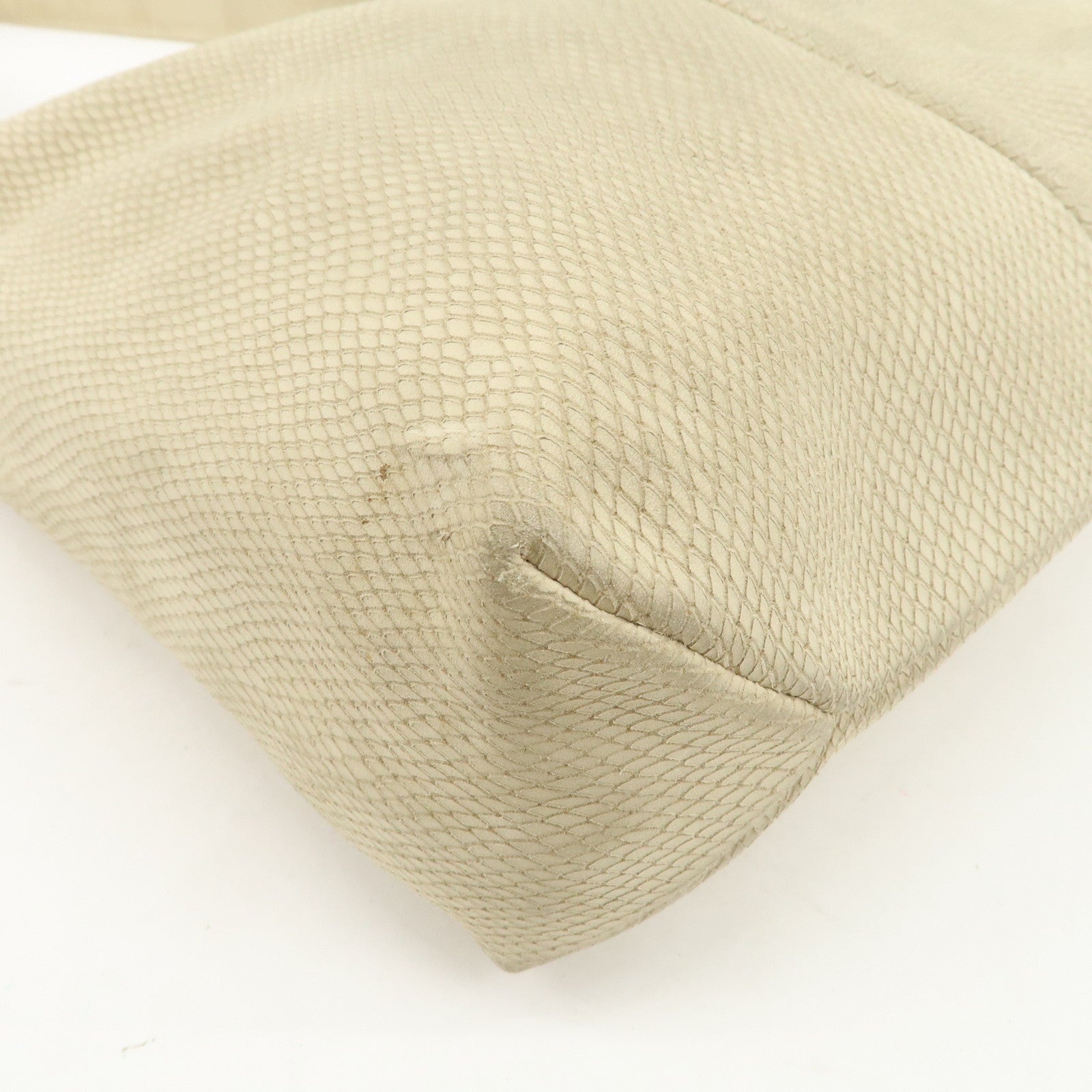 LOEWE Leather Shoulder Bag Hand Bag Ivory Gold Hardware