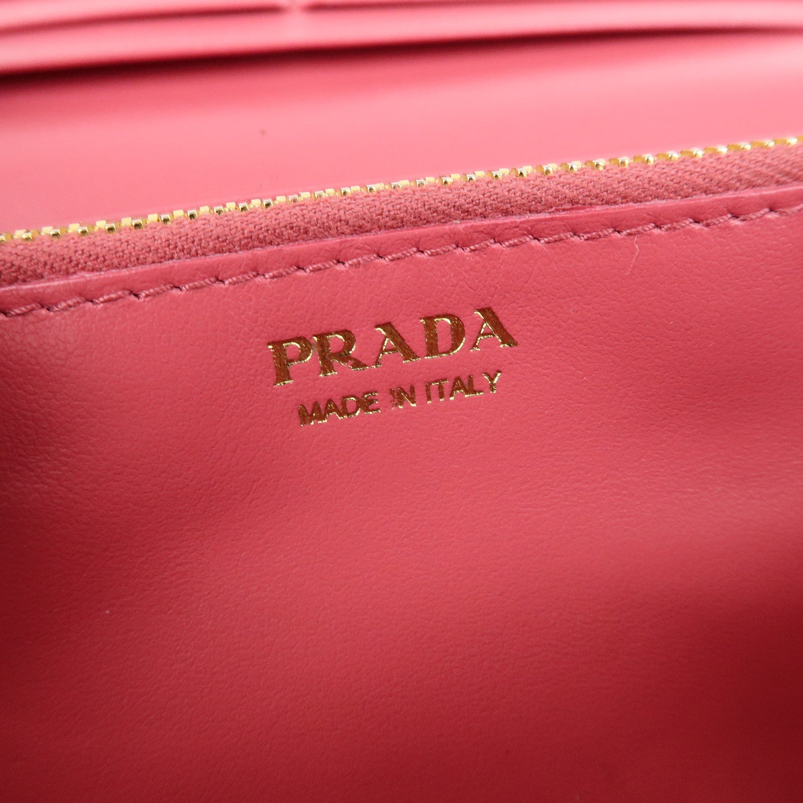 PRADA Saffiano Leather Flap Bi-Fold Long Wallet Pink Beige 1MH132