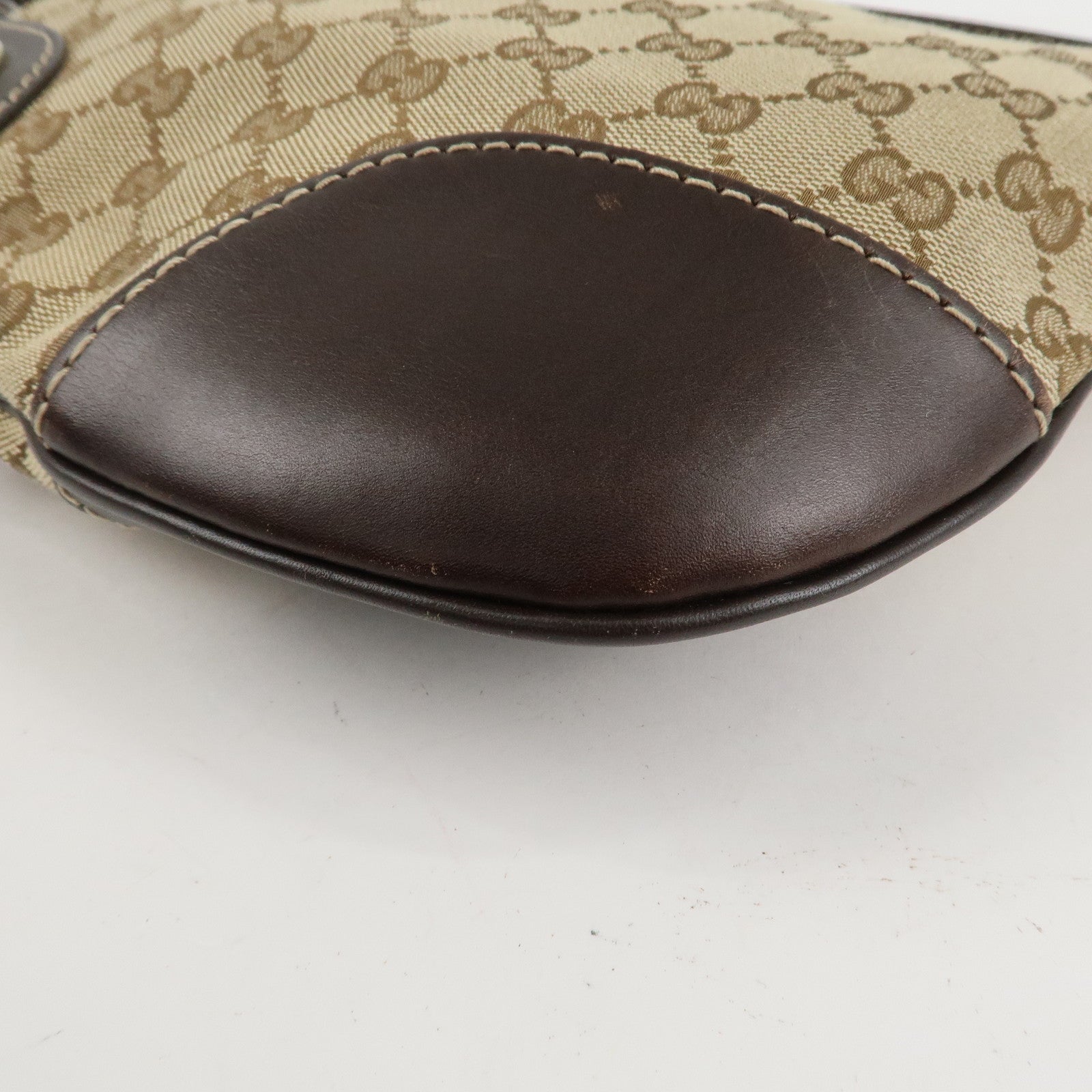 GUCCI Lovely Heart GG Canvas Leather Shoulder Bag Brown 257072 Used