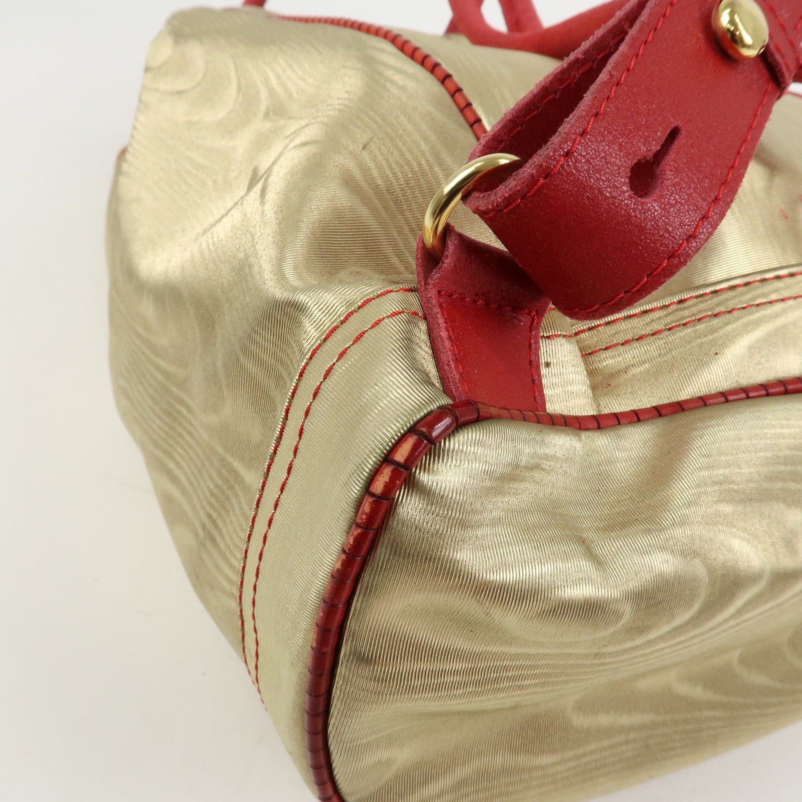 LOEWE Anagram PVC Leather Backpack Shoulder Bag Gold