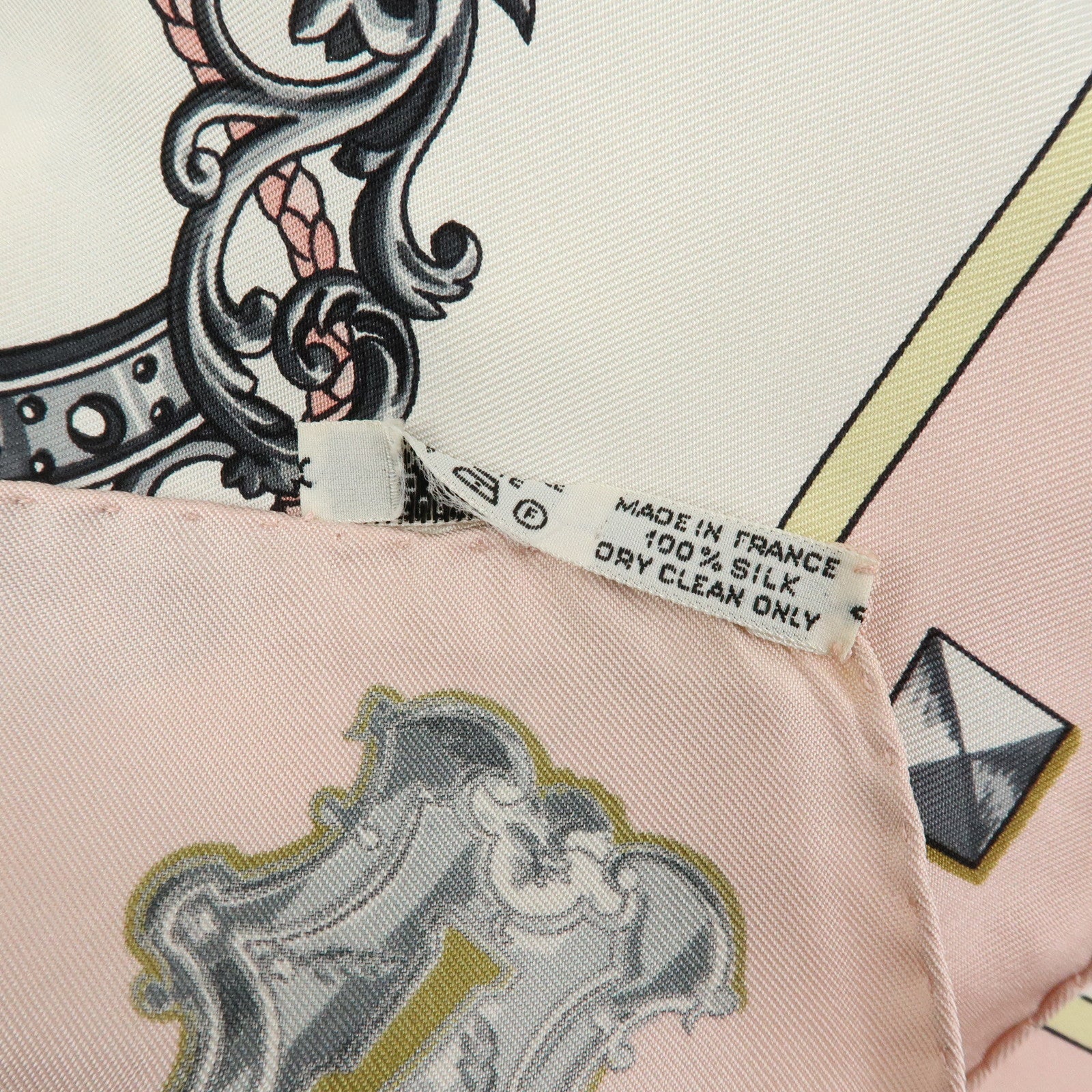 HERMES Carre 90 Silk 100% Scarf LES CLES THE KEYS RARE White Pink