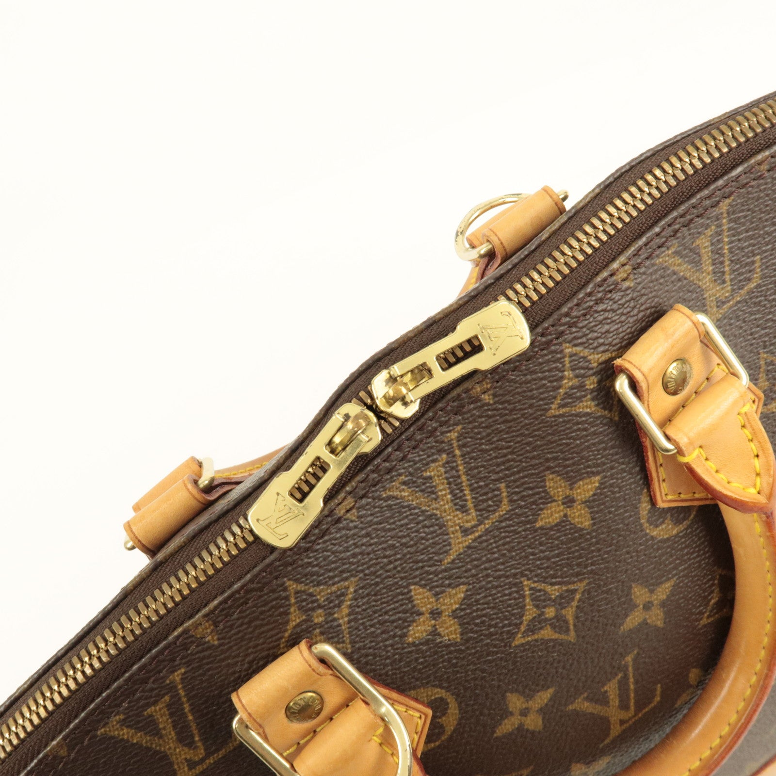 Louis Vuitton Monogram Alma Hand Bag Brown M51130 Used