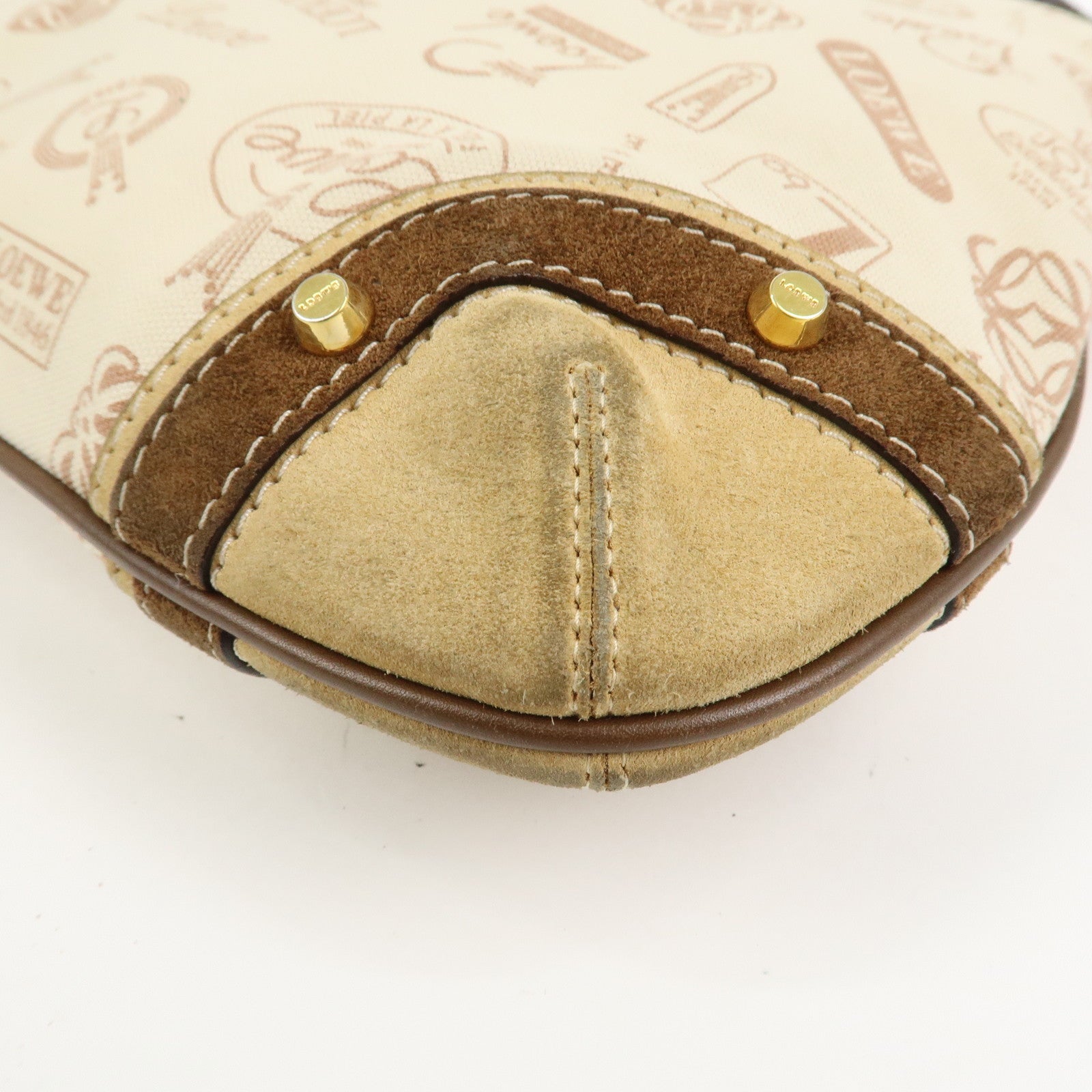LOEWE Anagram Canvas Suede Leather Shoulder Bag 160th Anniversary