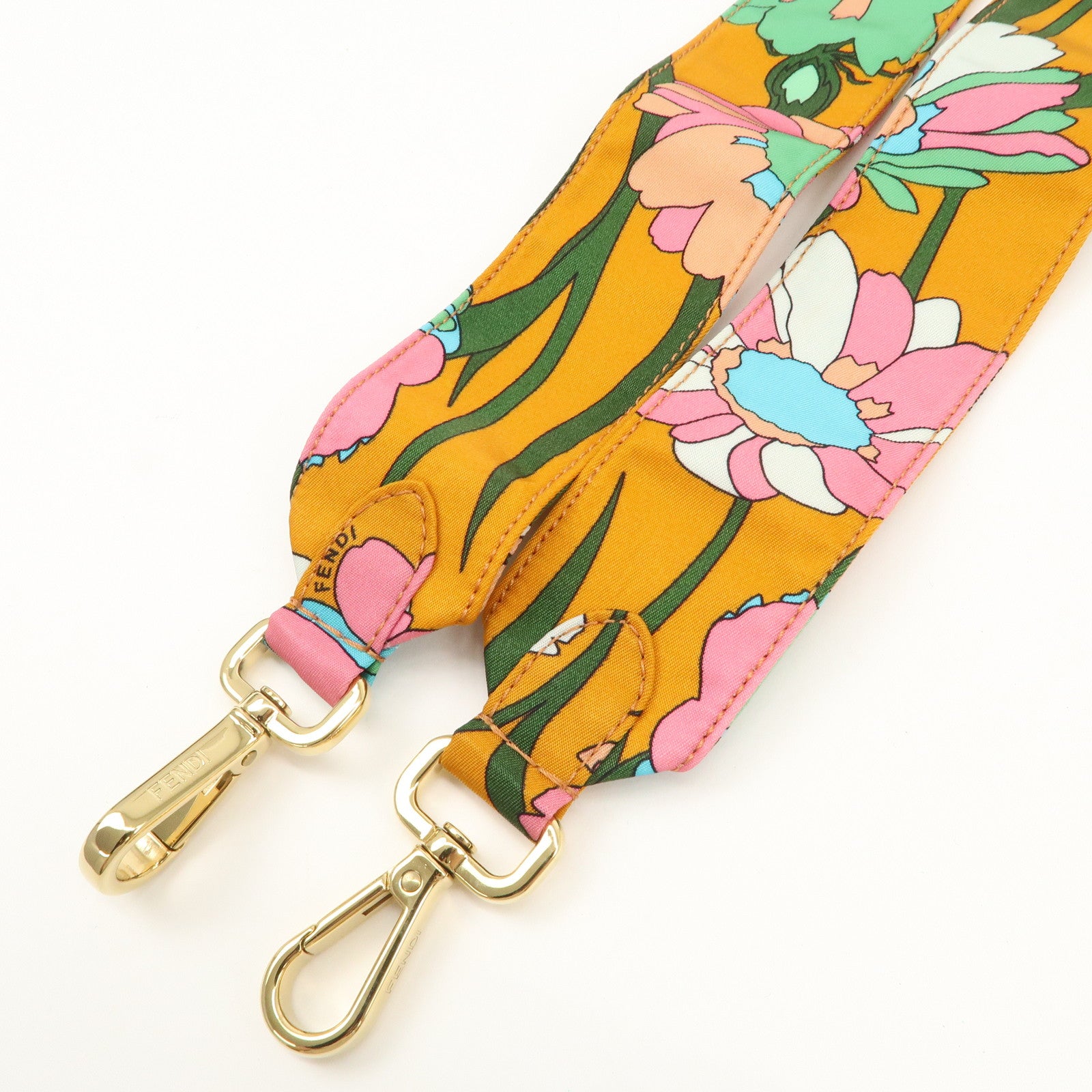 FENDI Bagguette Nylon 2Way Bag Waist Bag Orange Multi Color 8BR782 Used