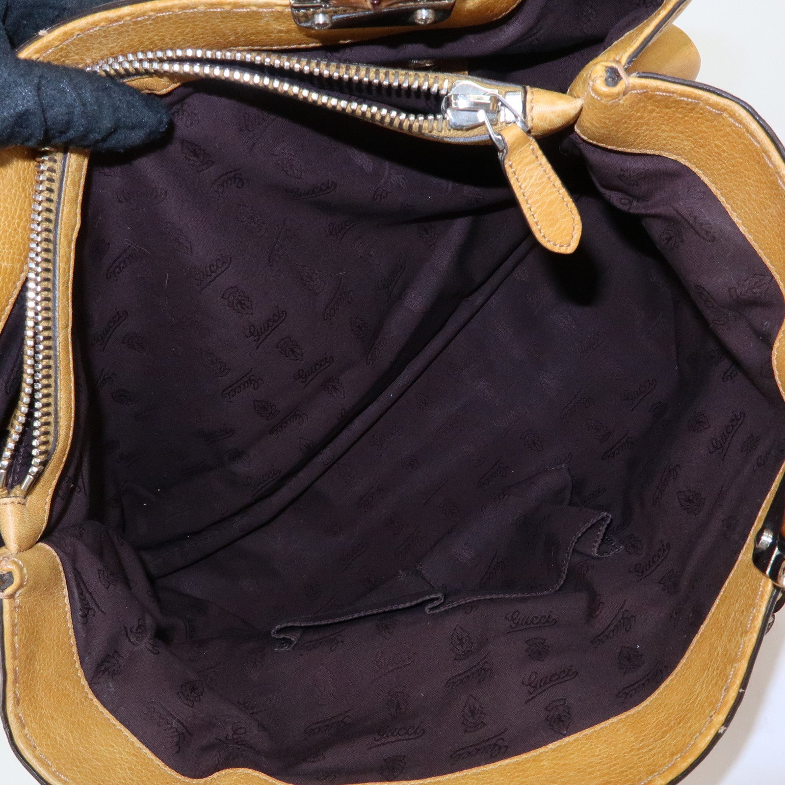 GUCCI Bamboo Bar Guccissima Leather Tote Bag Mustard 232947