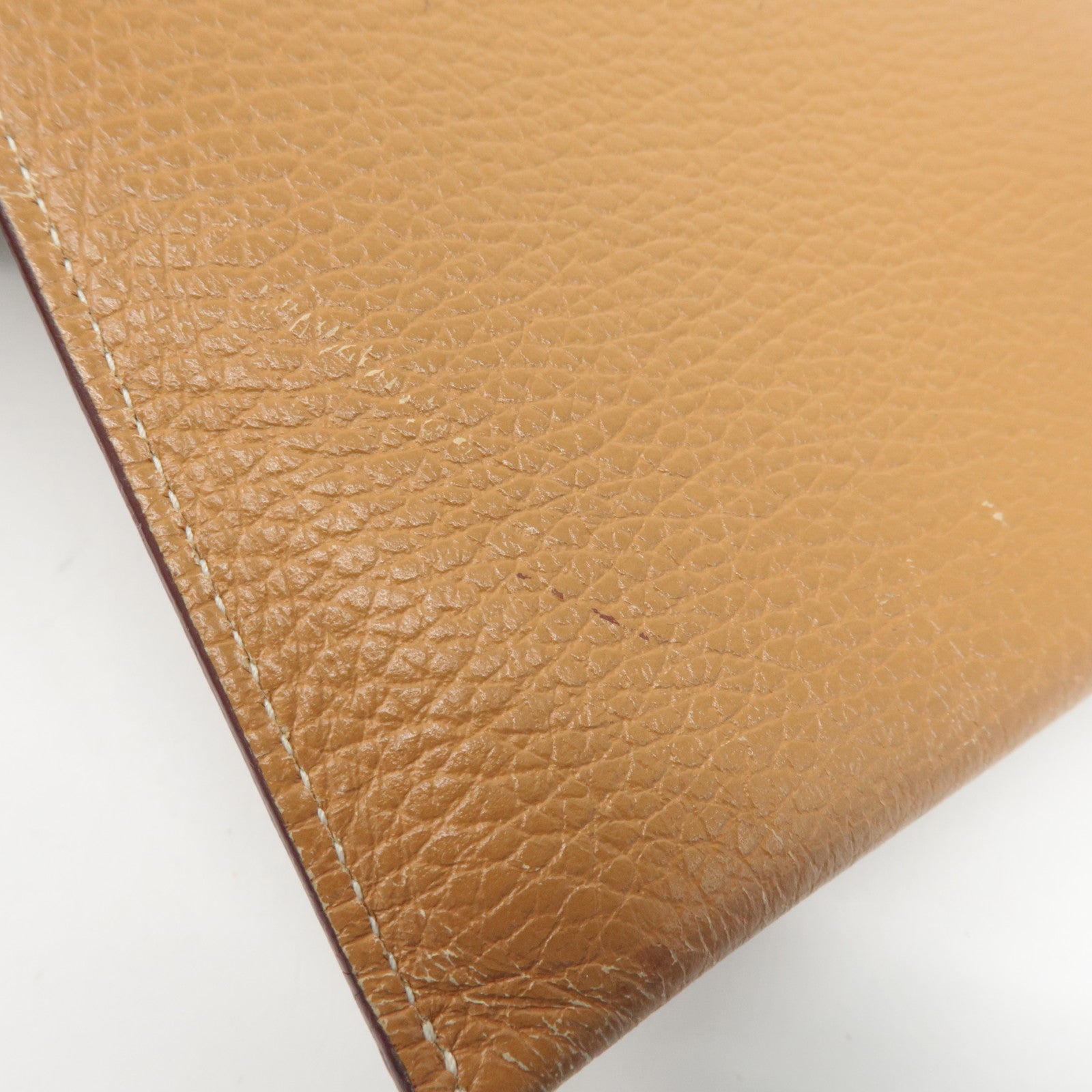 HERMES Leather Ameli H Logo Shoulder Bag Brown Silver HDW Used