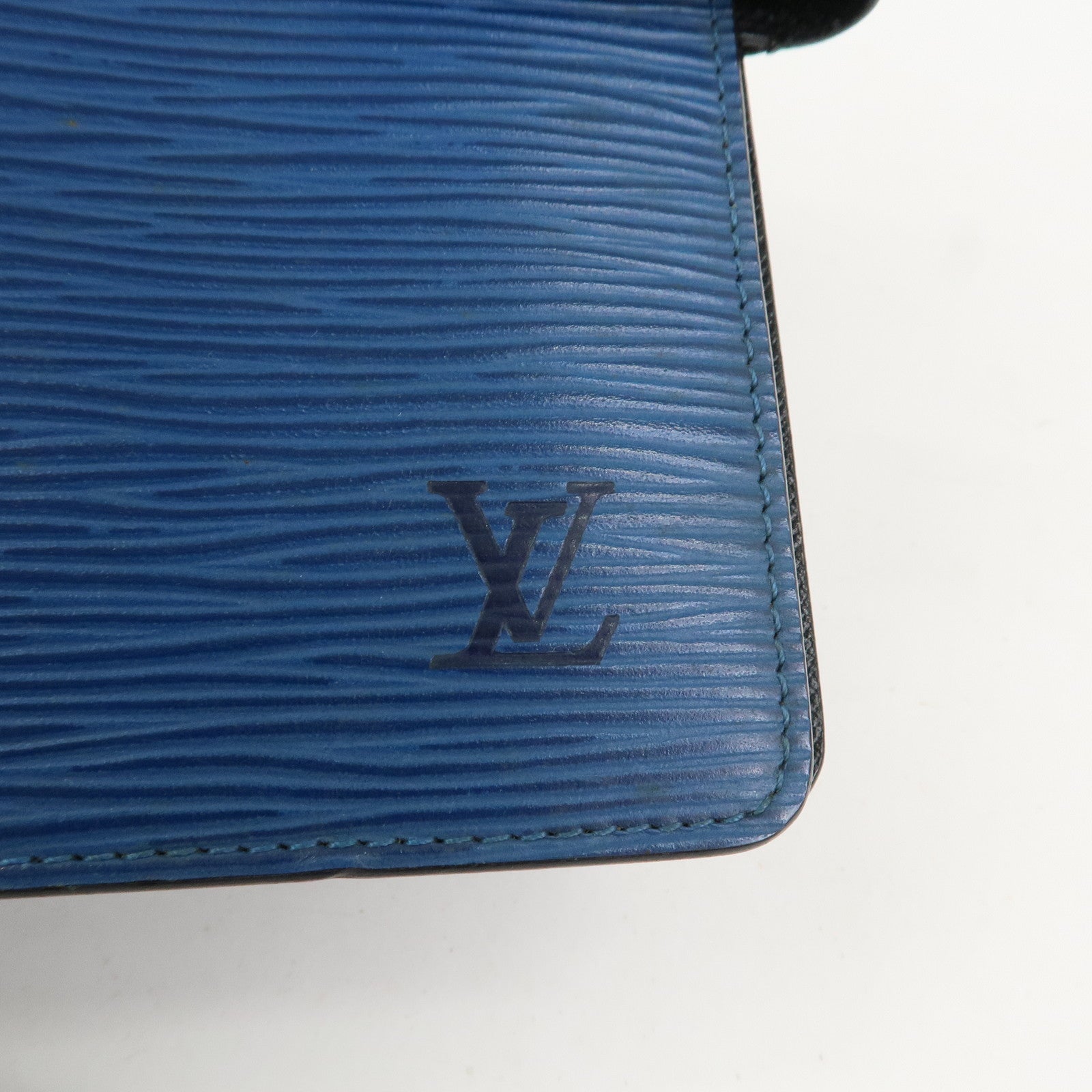 Louis Vuitton Epi Agenda MM Planner Cover Toledo Blue R20045