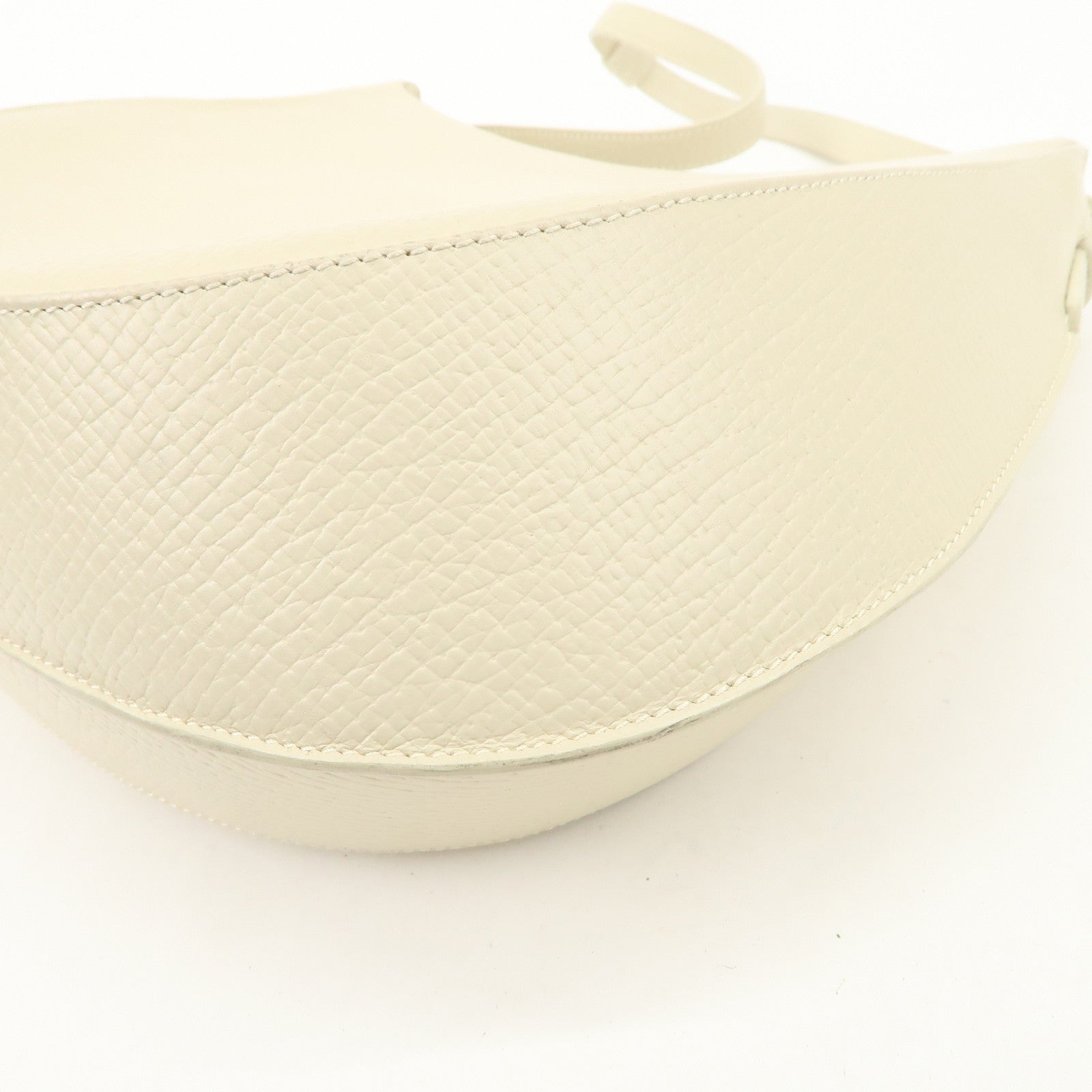 LOEWE Leather Shoulder Bag Ivory Silver Hardware Used