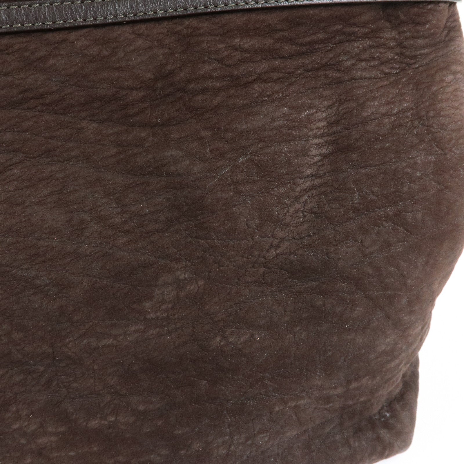 Ferragamo Gancini Suede Leather Tote Bag Hand Bag Brown