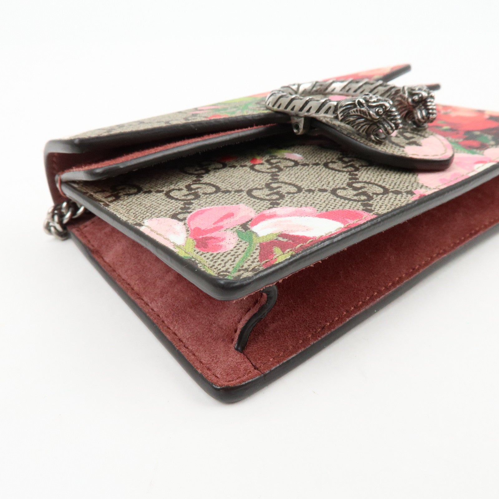 GUCCI Dionysus GG Supreme Suede Super Mini Chain Shoulder Bag