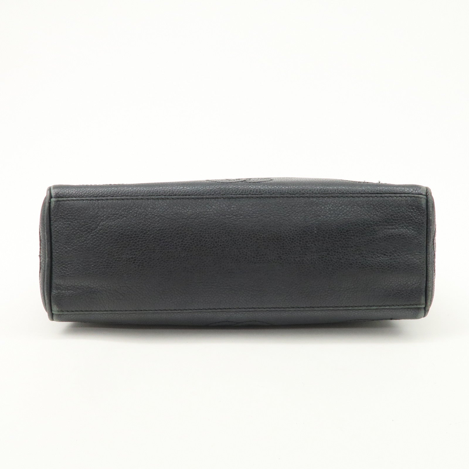 CHANEL Triple COCO Mark Caviarskin Chain Shoulder Bag Black