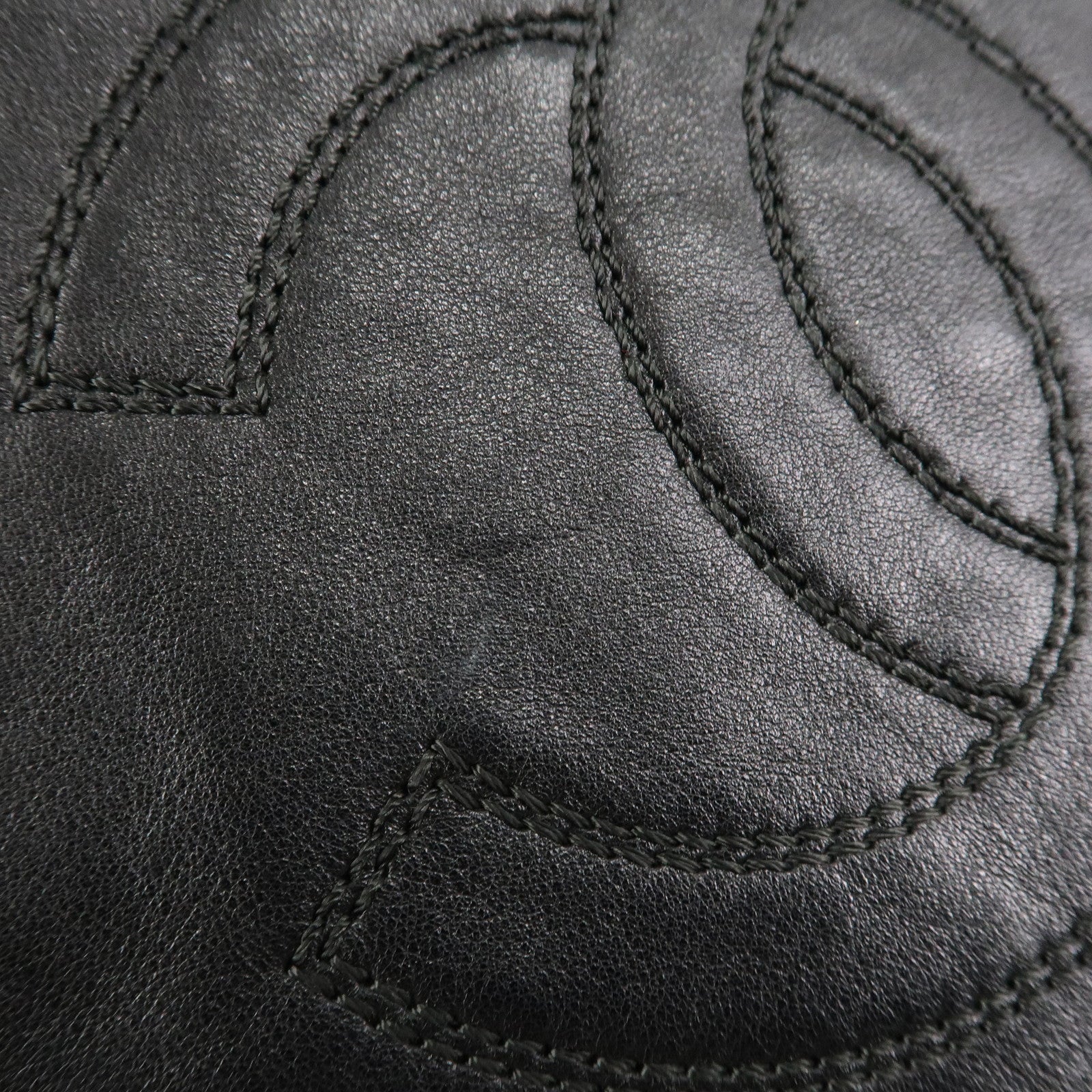 CHANEL COCO Mark Lamb Skin Shoulder Bag Hand Bag Tassel Black