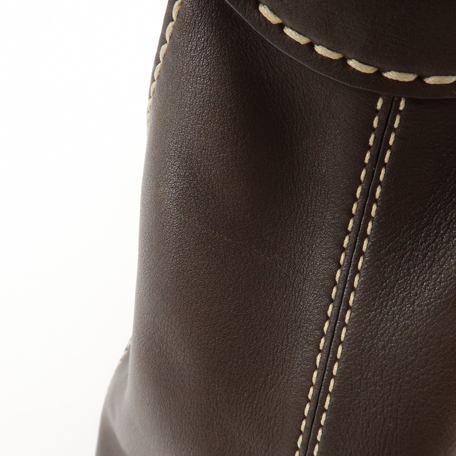 TOD'S Leather Shoulder Bag Hand Bag Brown Used