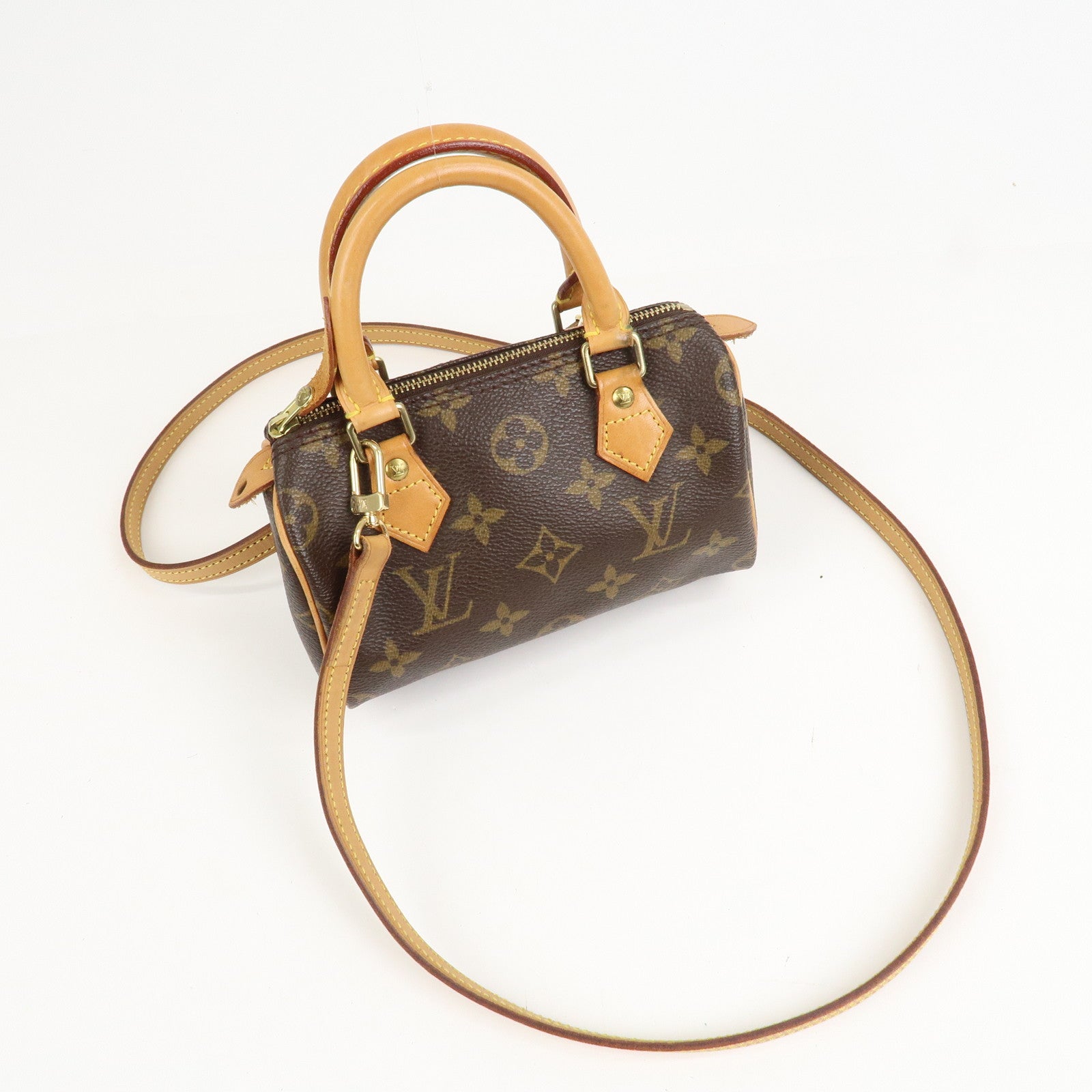 Louis Vuitton Monogram Mini Speedy Hand Bag Brown M41534