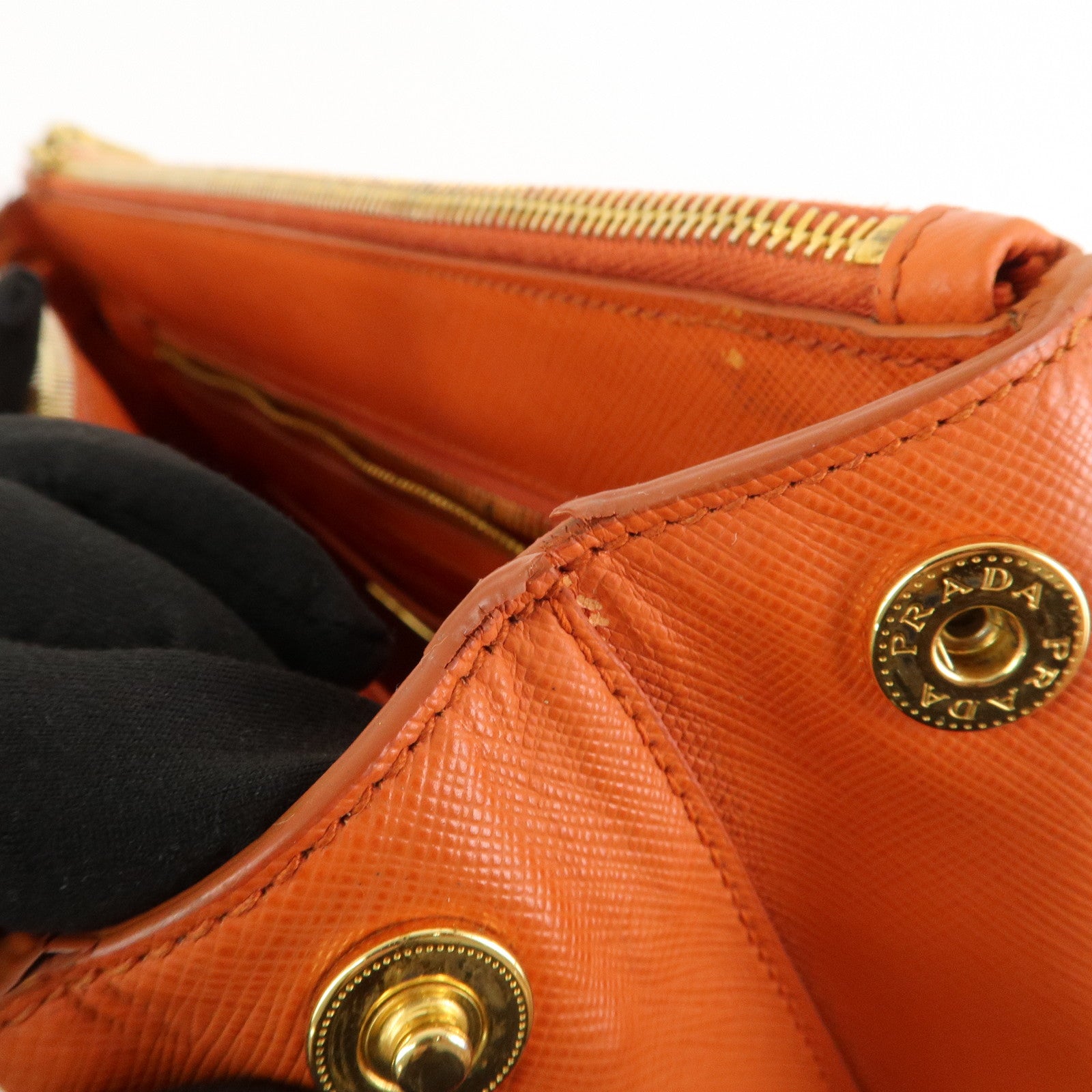 PRADA Galleria Saffiano Leather 2Way Bag Orange 1BA274