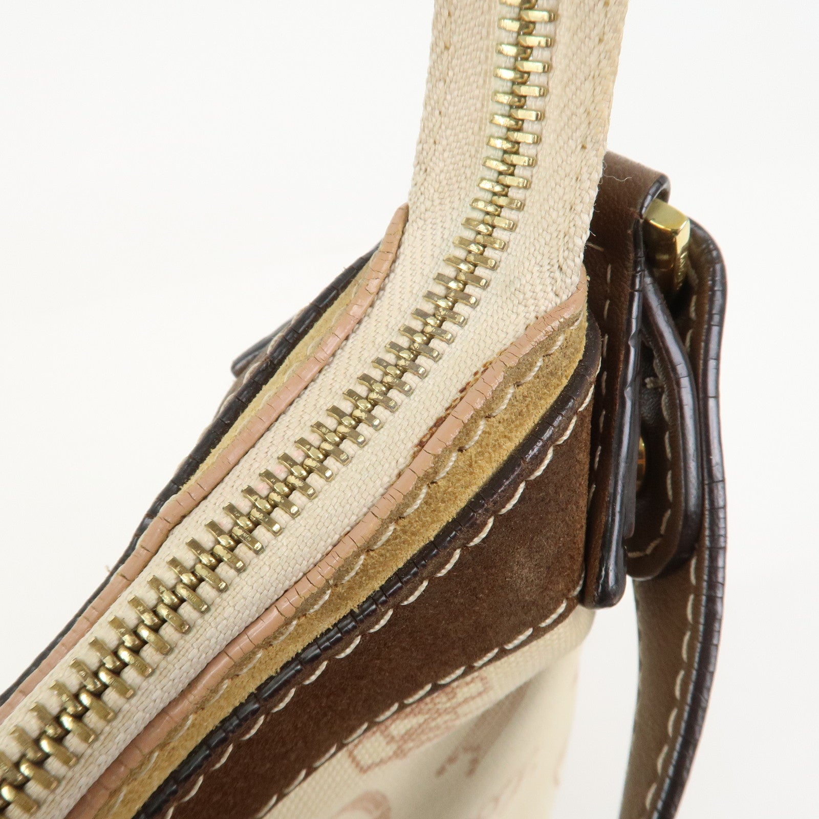 LOEWE Anagram Canvas Suede Leather 160th Anniversary Shoulder Bag