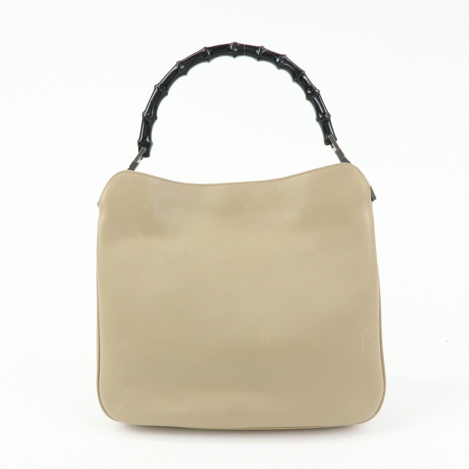 GUCCI Bamboo Leather 2Way Hand Bag Shoulder Bag Beige 001・1638・2684