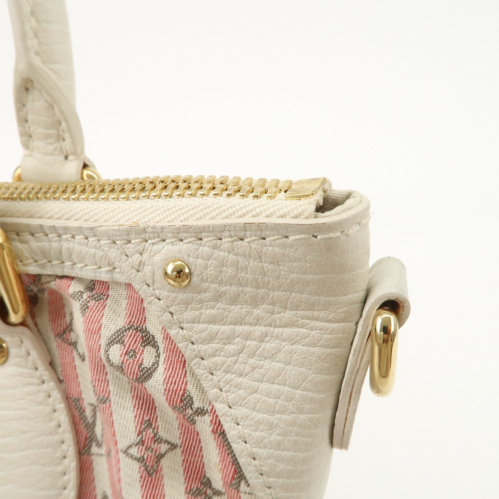 Louis Vuitton Monogram Mini Lin Marina PM 2Way Bag Pink M95495 Used