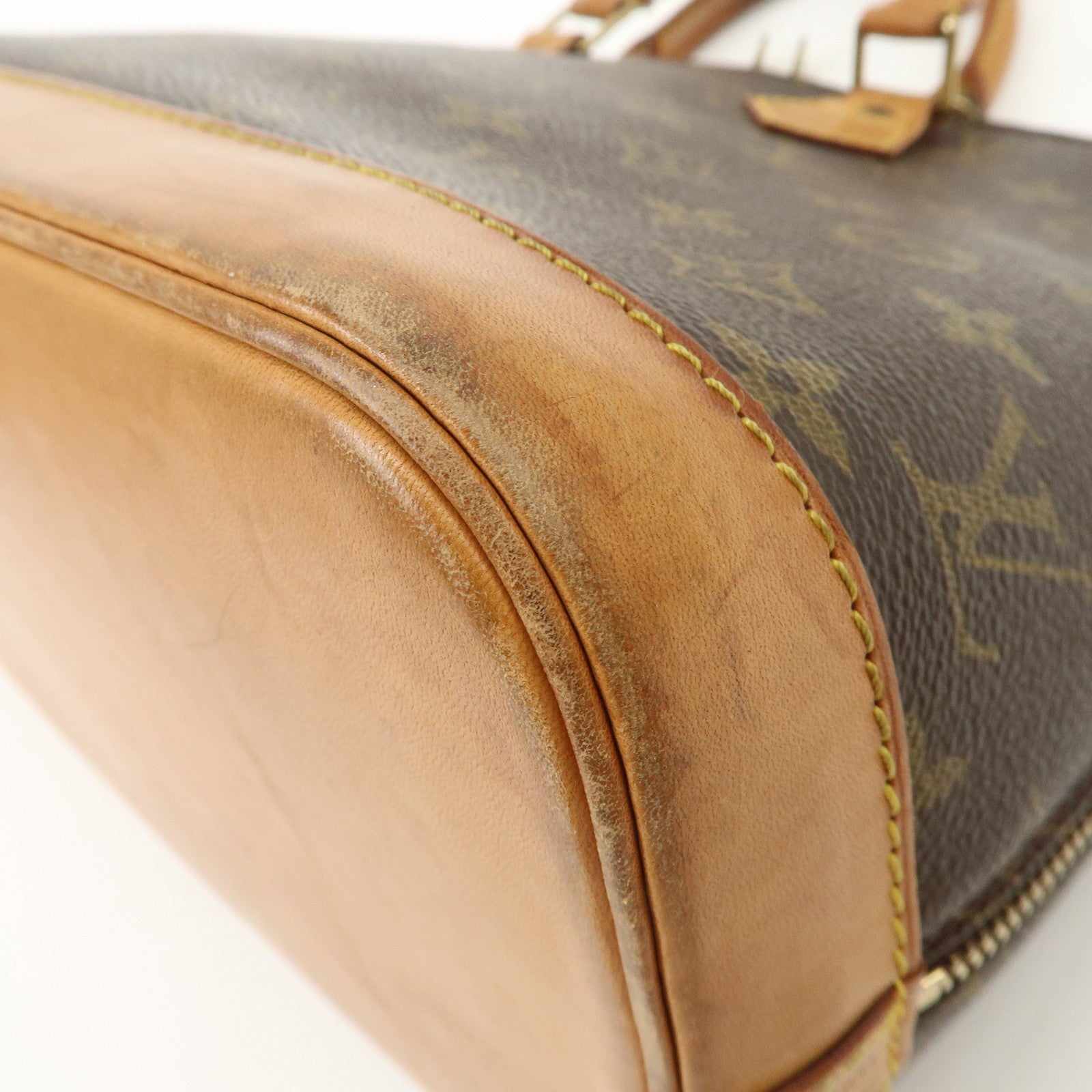 Louis Vuitton Monogram Alma Hand Bag Brown M51130 Used