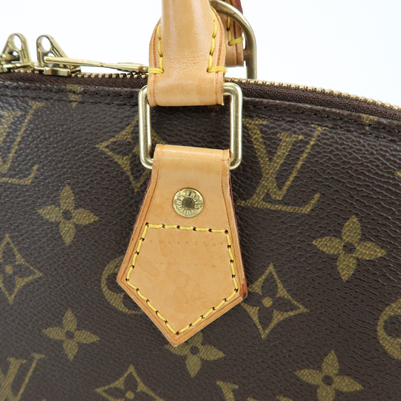 Louis Vuitton Monogram Alma Canvas Leather Hand Bag Brown M51130