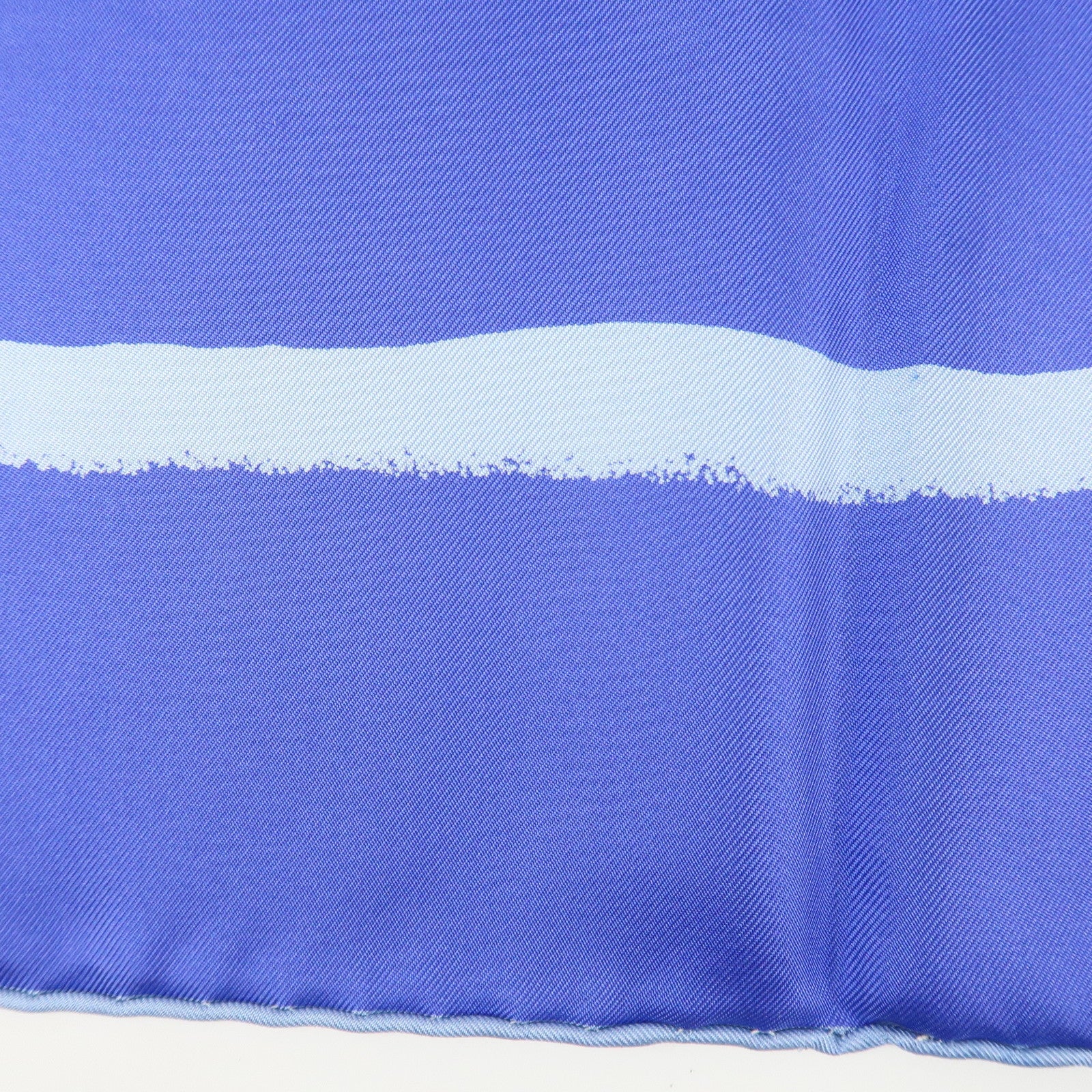 HERMES Carre 90 Silk 100% Scarf MEDITERRANEE Blue Used