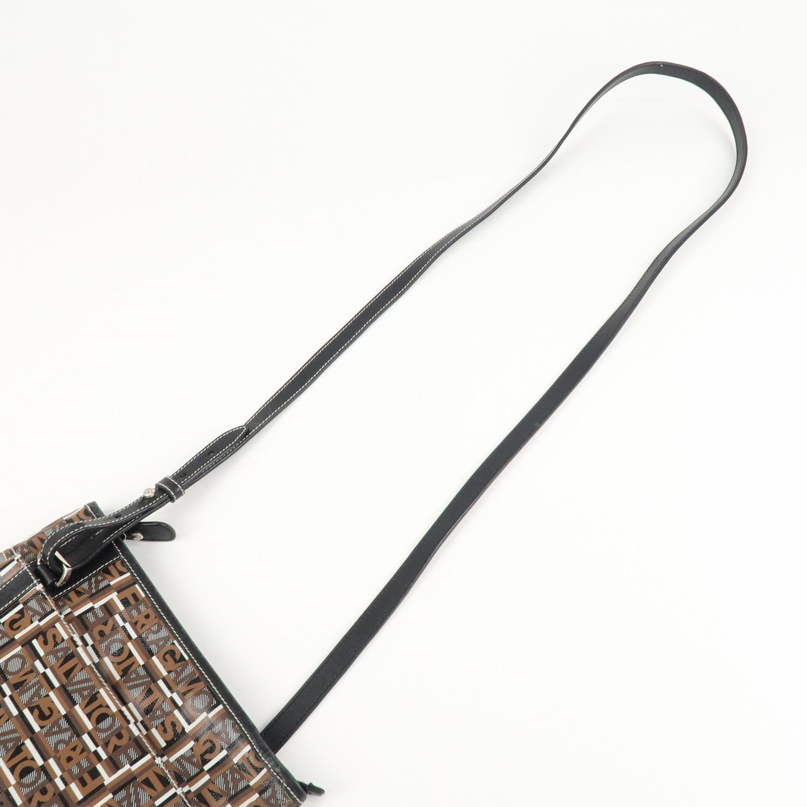 Ferragamo Leather PVC Shoulder Bag Black Brown White