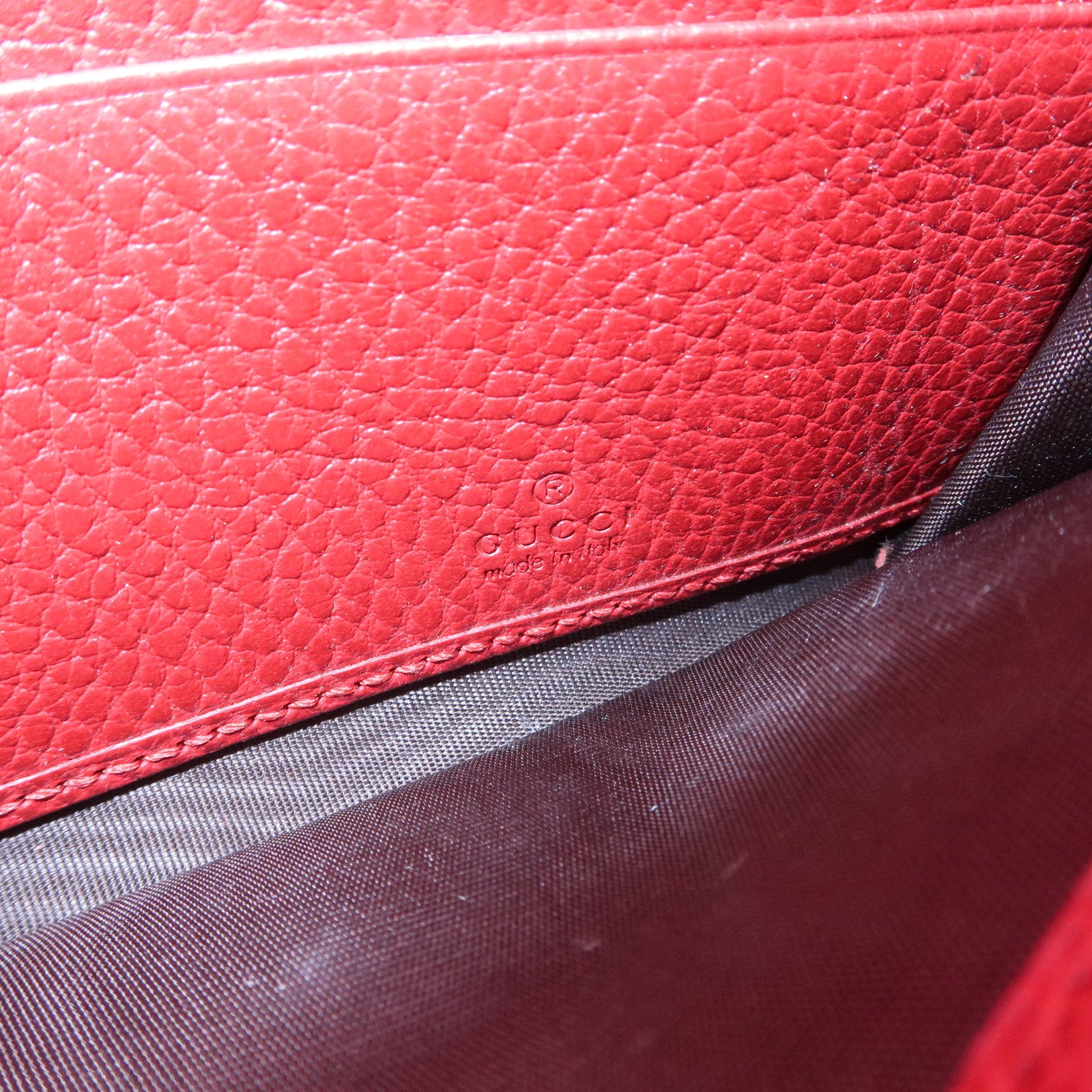 GUCCI GG Marmont Leather Continental Long Wallet Red 456116 Used