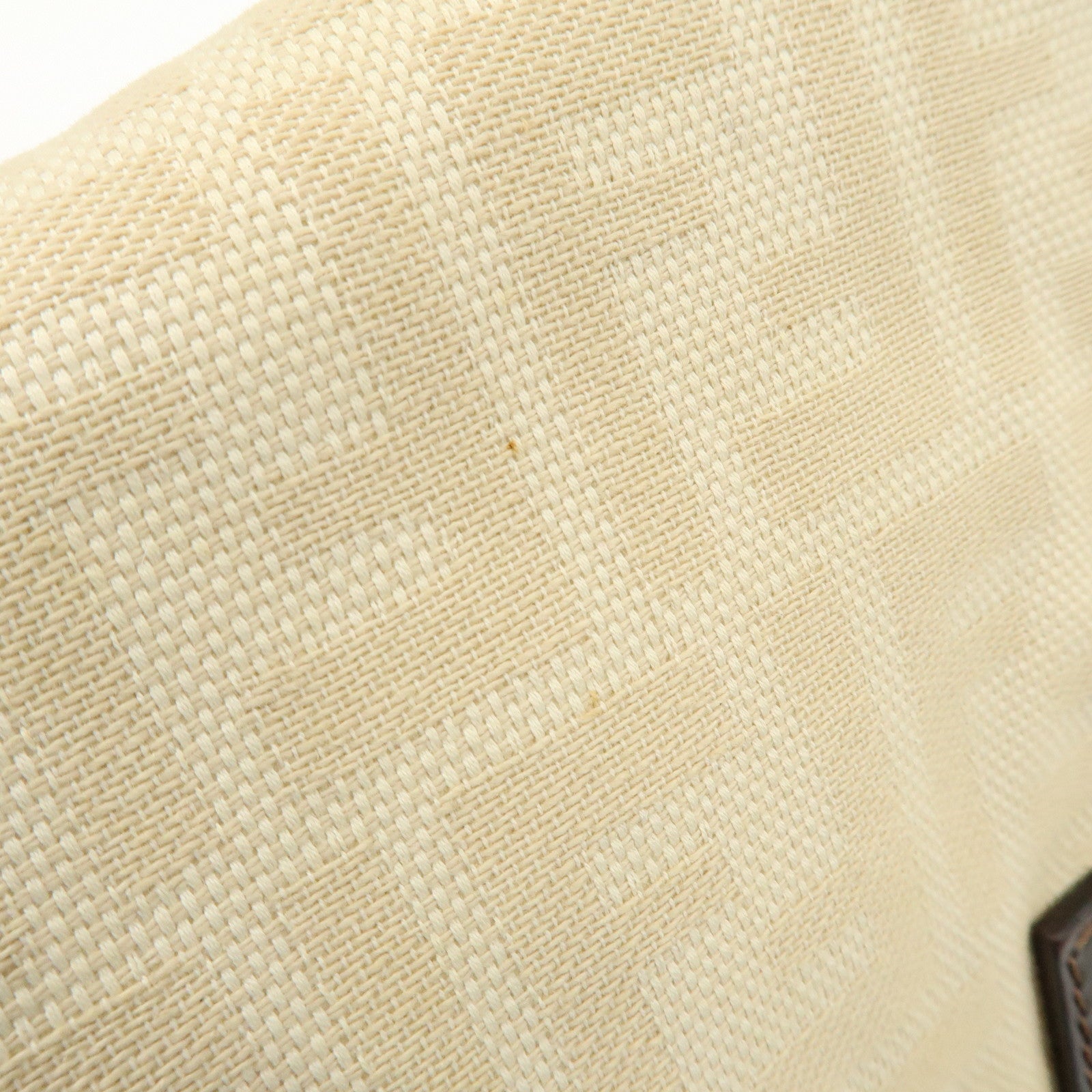 FENDI Mamma Baguette Zucca Canvas Leather Shoulder Bag Ivory 26325